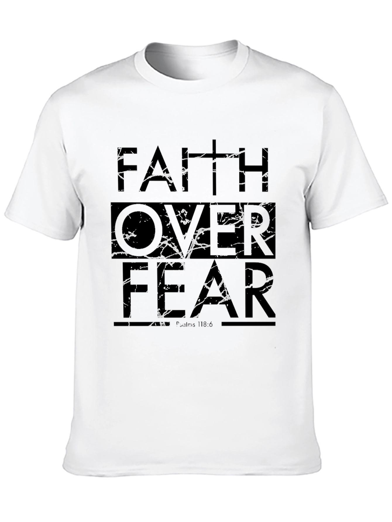 Faith Over Fear Graphic Print Black T-Shirt