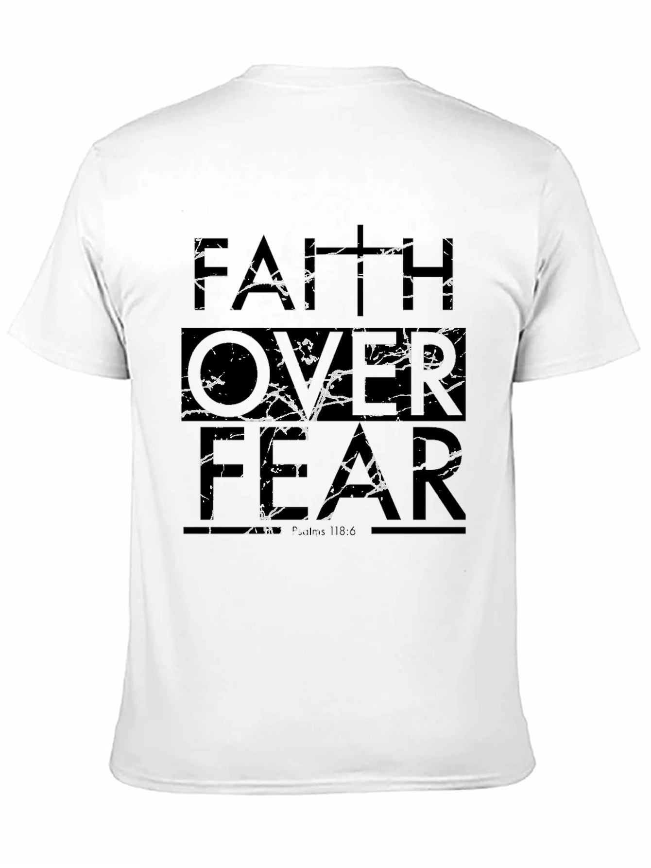 Faith Over Fear Graphic Print Black T-Shirt