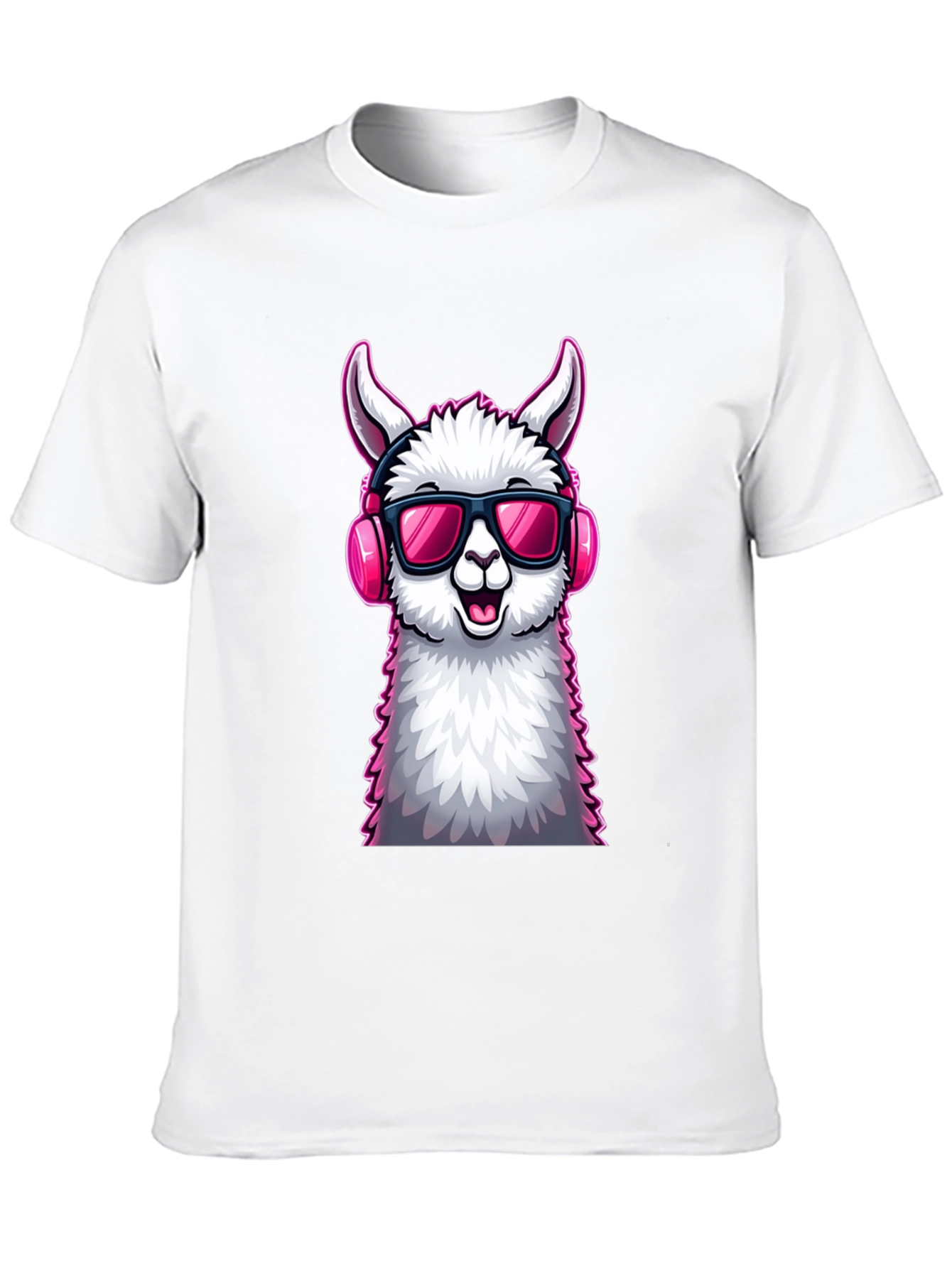 Cool Llama Graphic Tee - Black Cotton T-Shirt