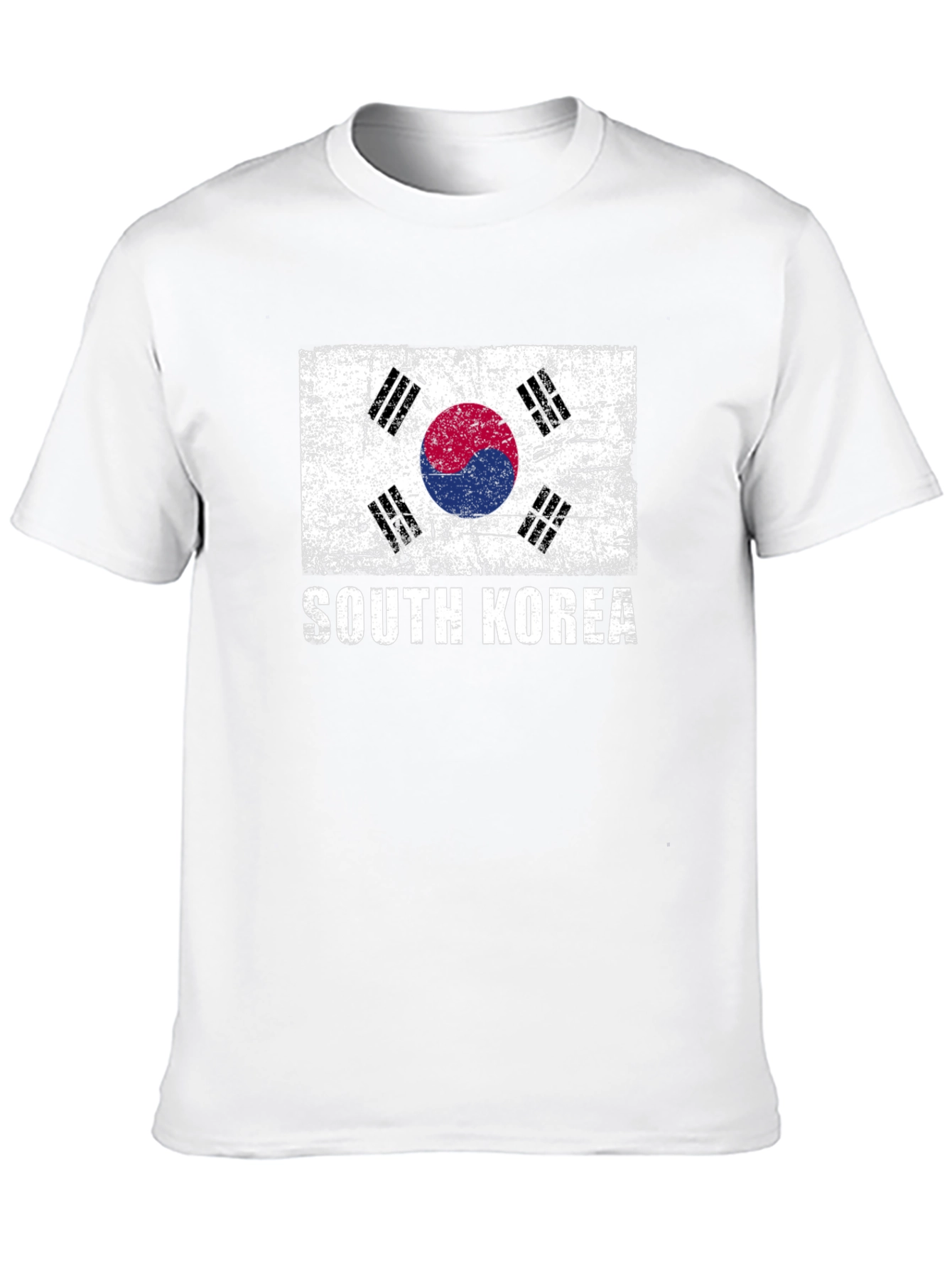 South Korea Flag Graphic Tee - Distressed Design