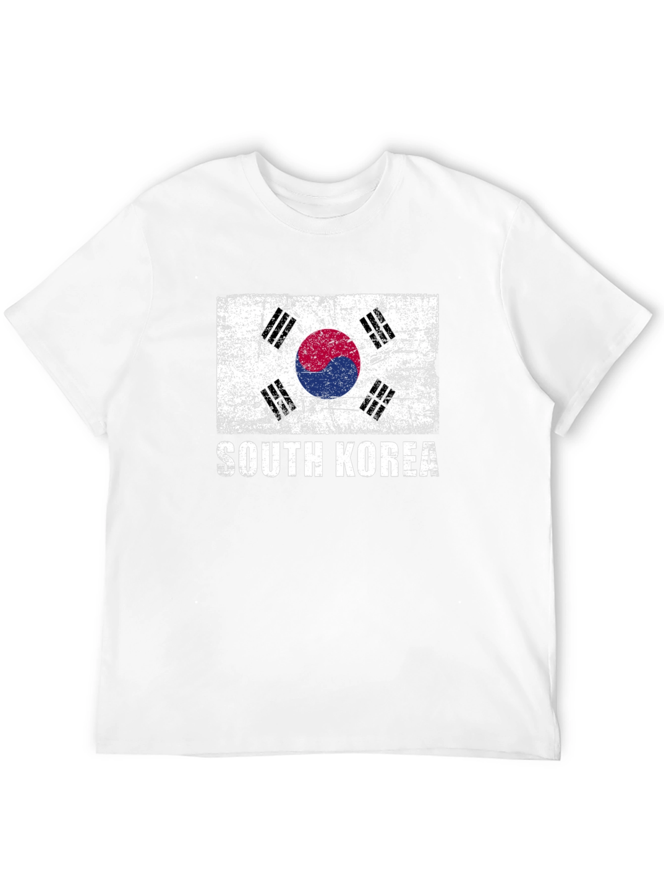 South Korea Flag Graphic Tee - Distressed Design