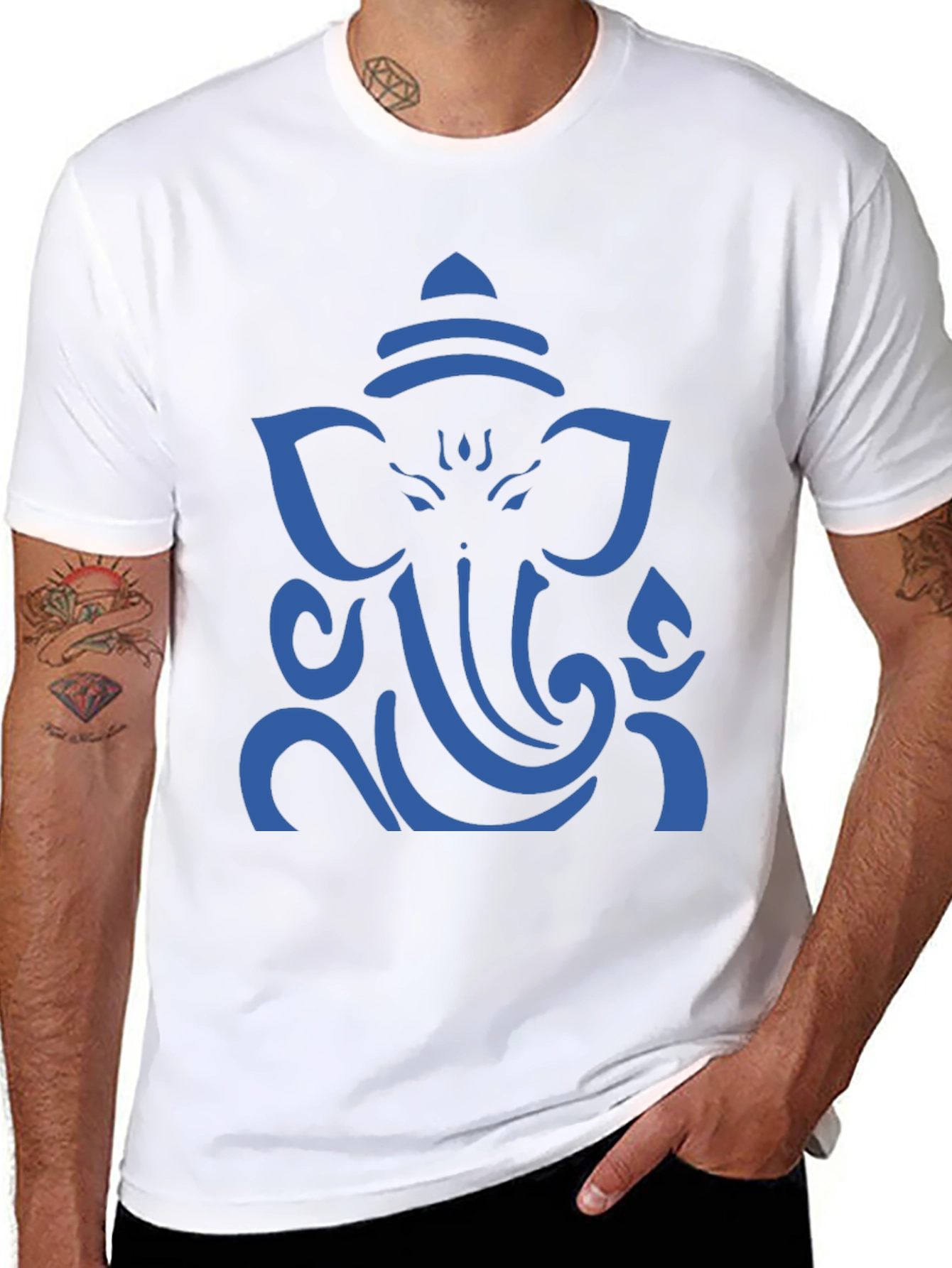 Ganesh Graphic T-Shirt - Black Cotton Blend Tee