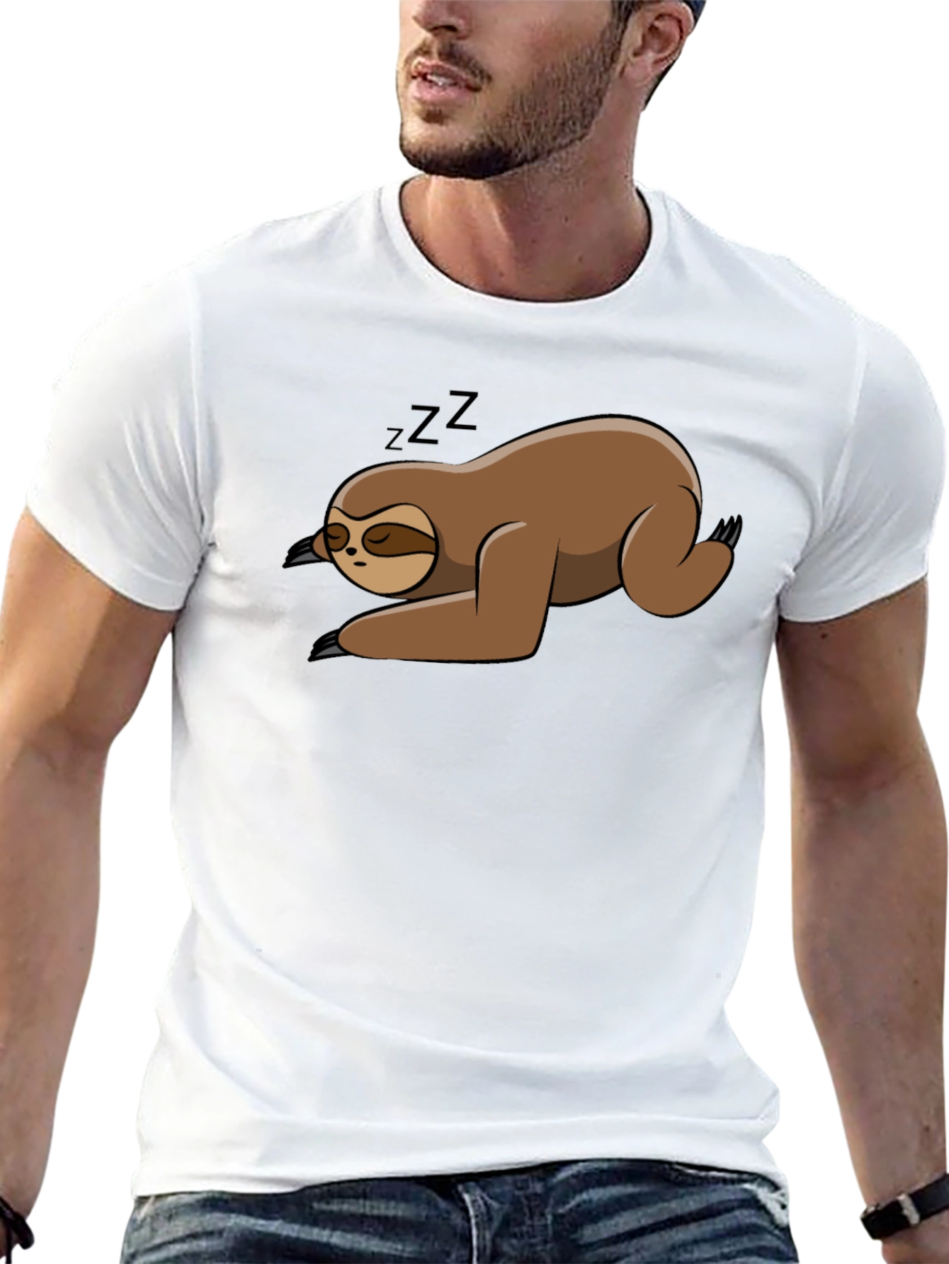 Sleeping Sloth Black T-Shirt