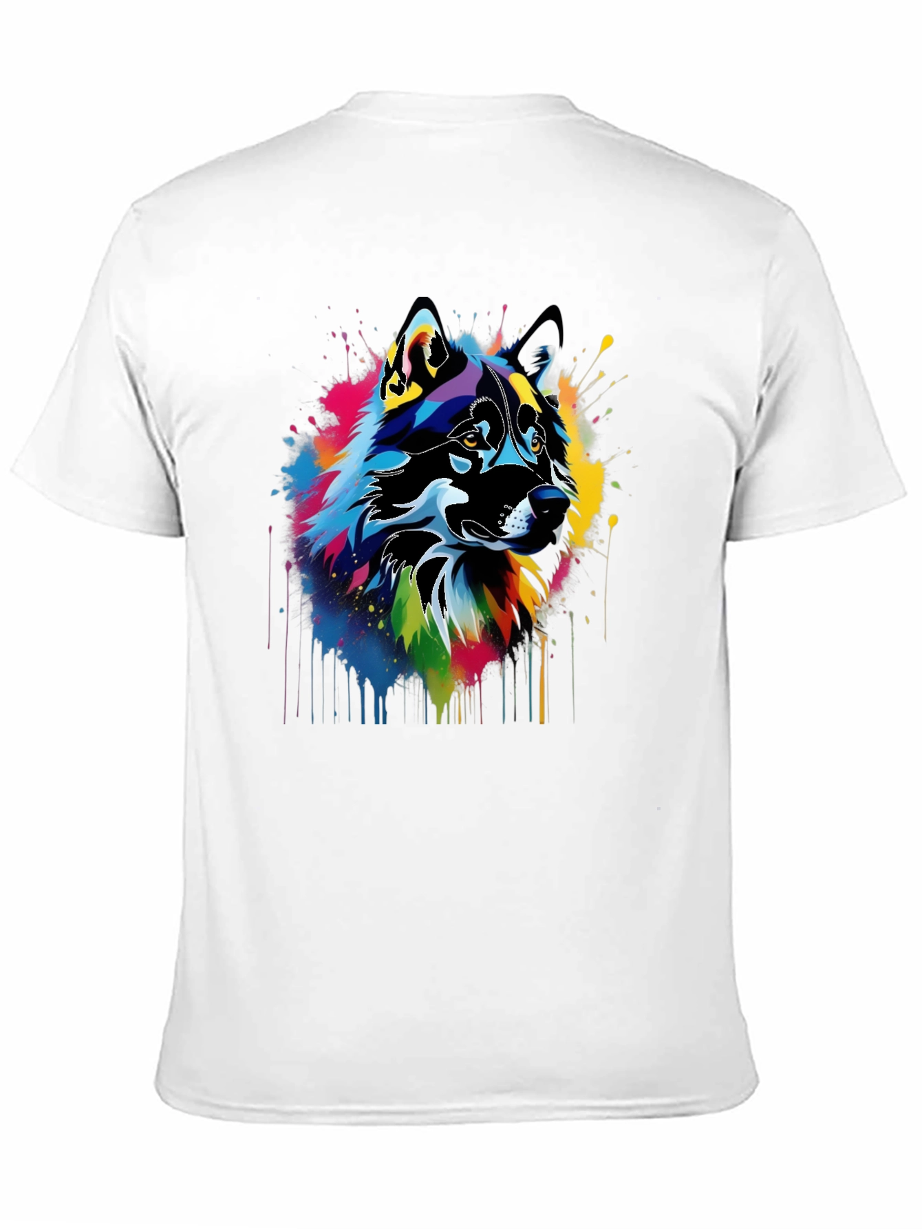Abstract Wolf Art Black T-Shirt
