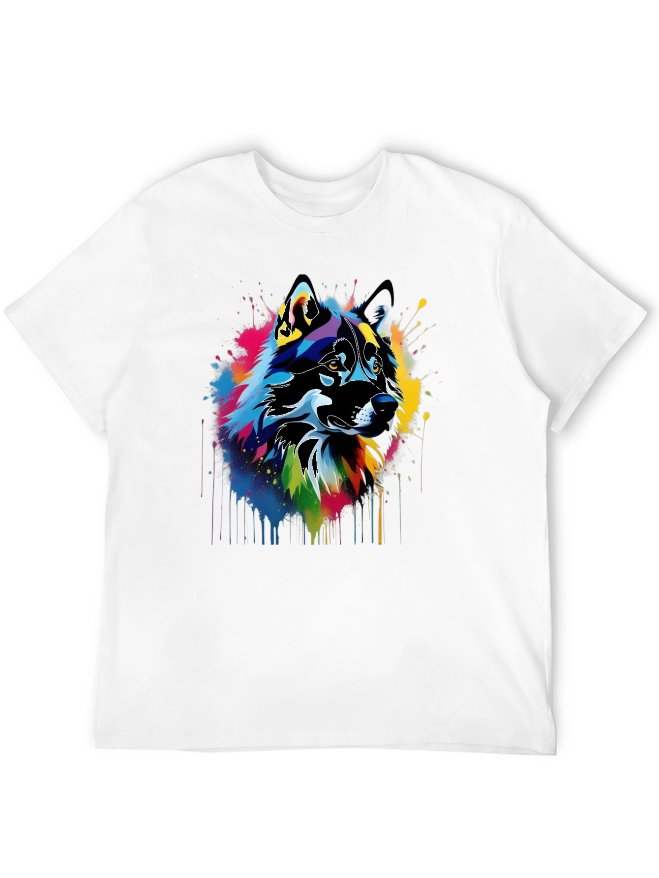 Abstract Wolf Art Black T-Shirt