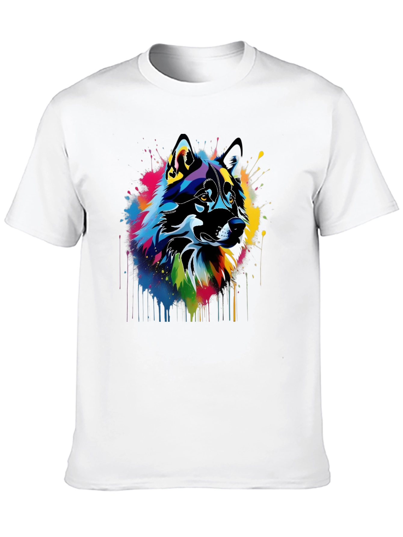 Abstract Wolf Art Black T-Shirt