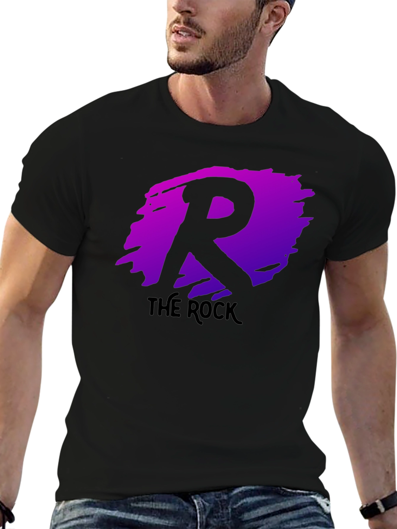 The Rock R Logo Black T-Shirt