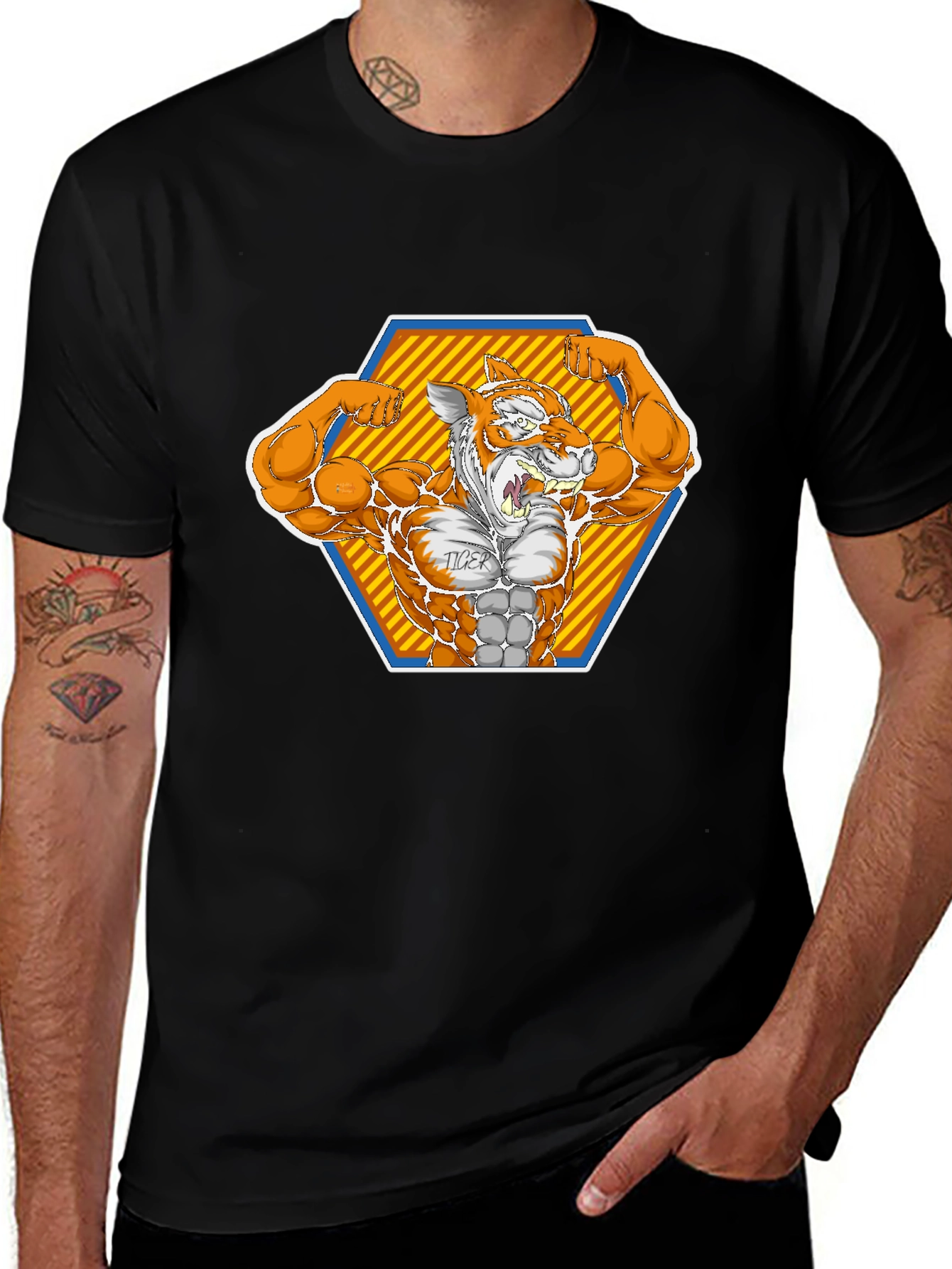 Tiger Muscle Black T-Shirt