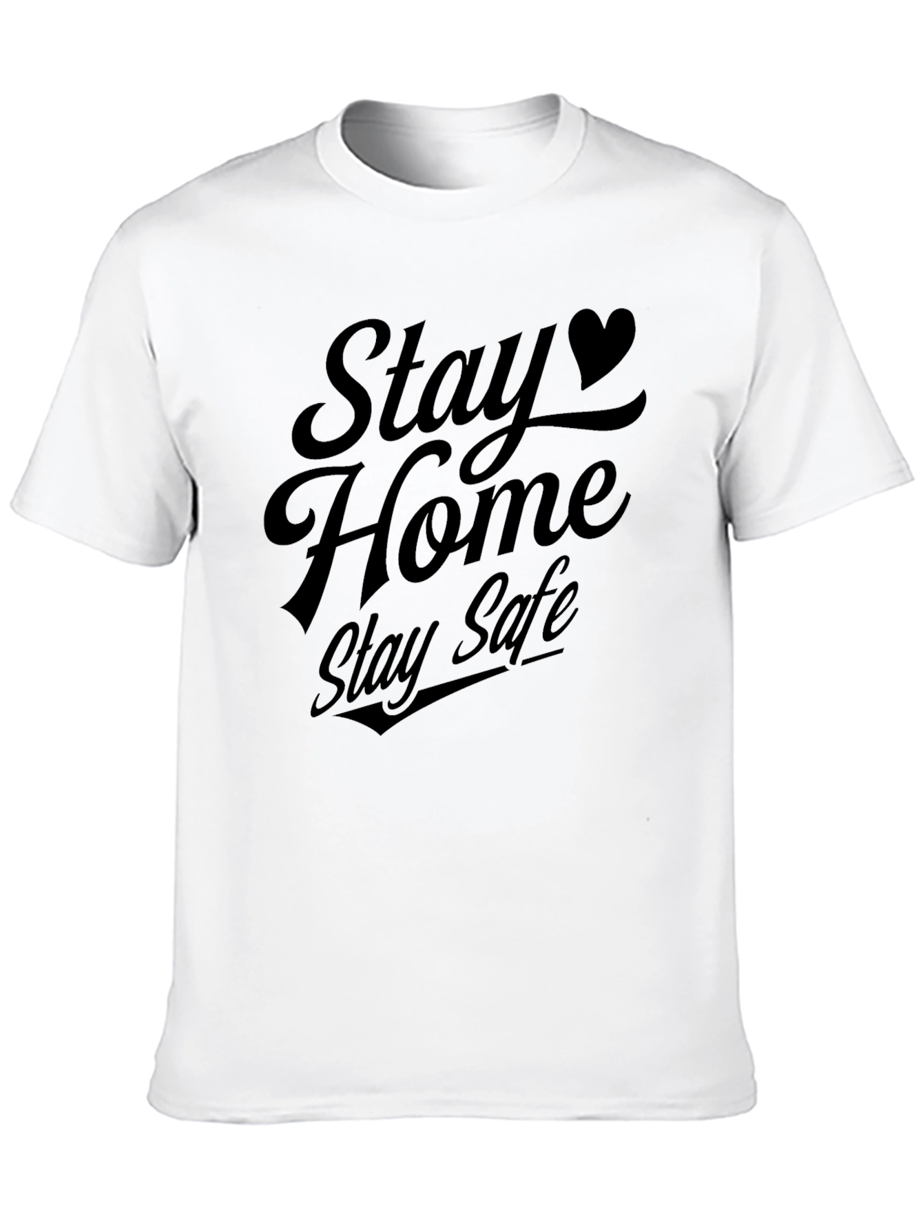 Stay Home Stay Safe Graphic Tee - Black