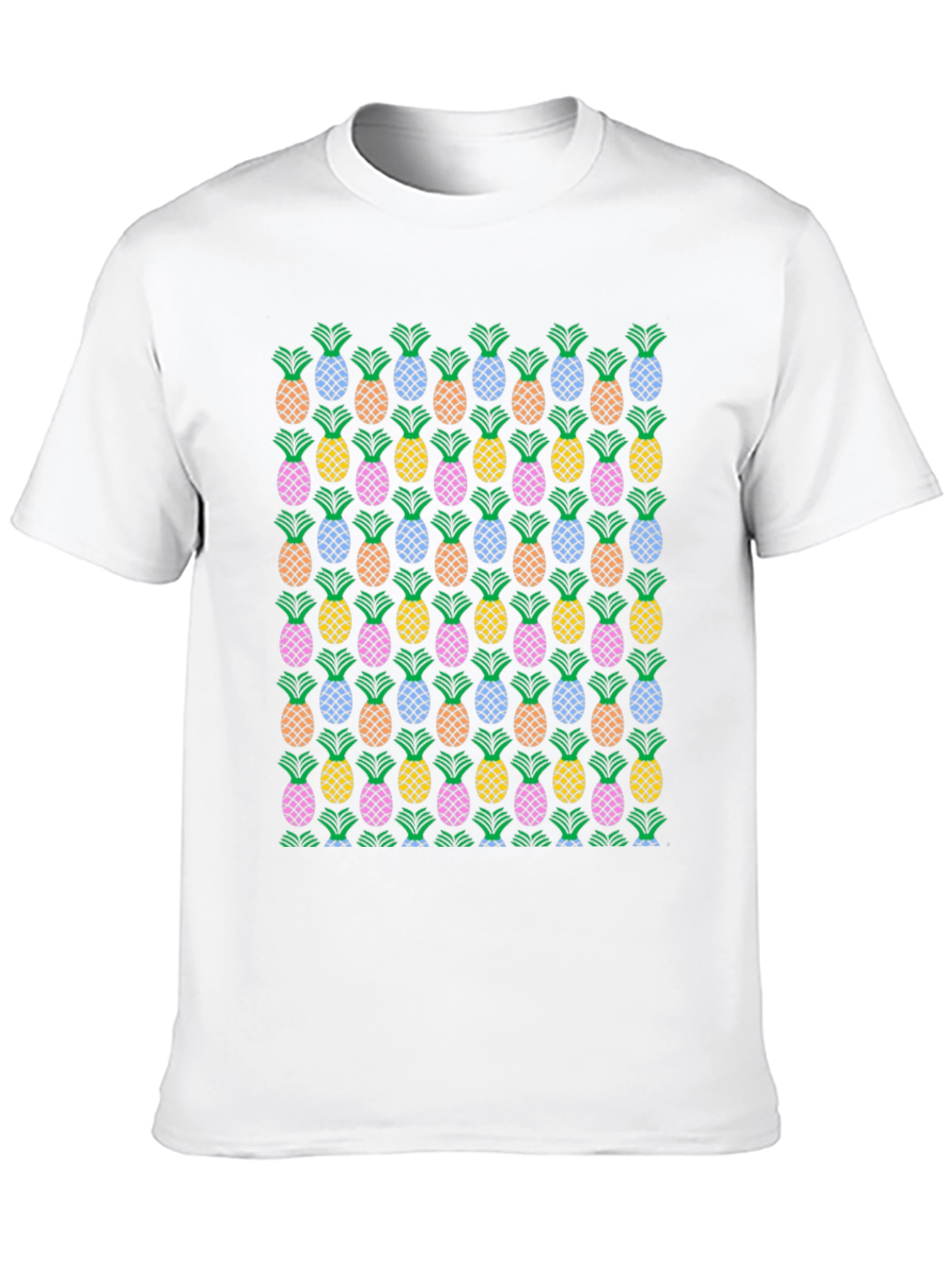 Pineapple Print Crew Neck T-Shirt
