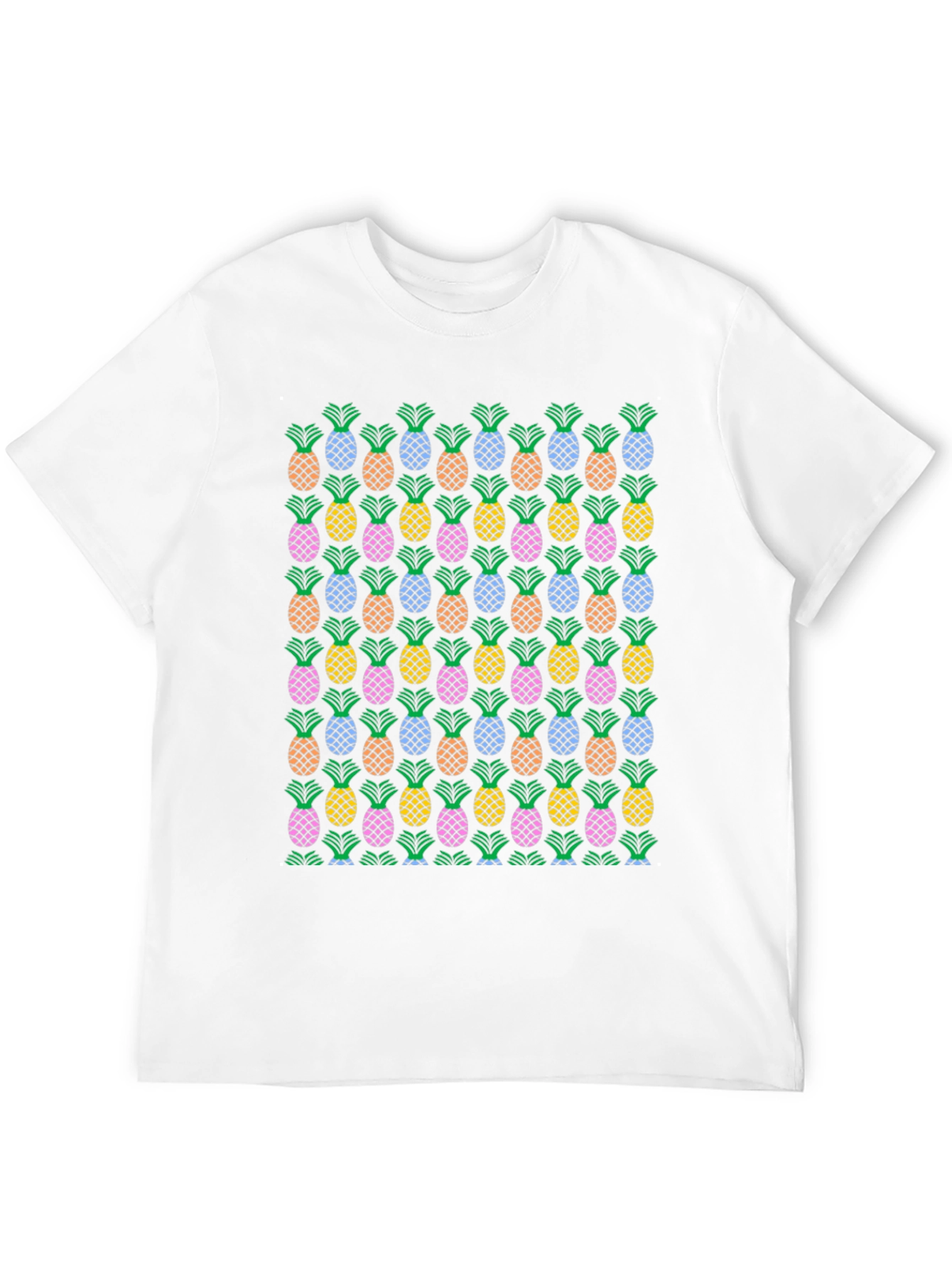 Pineapple Print Crew Neck T-Shirt
