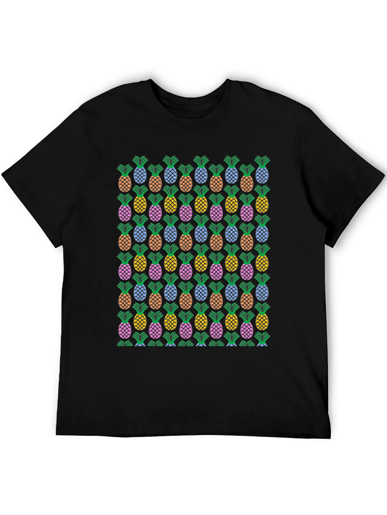 Pineapple Print Crew Neck T-Shirt