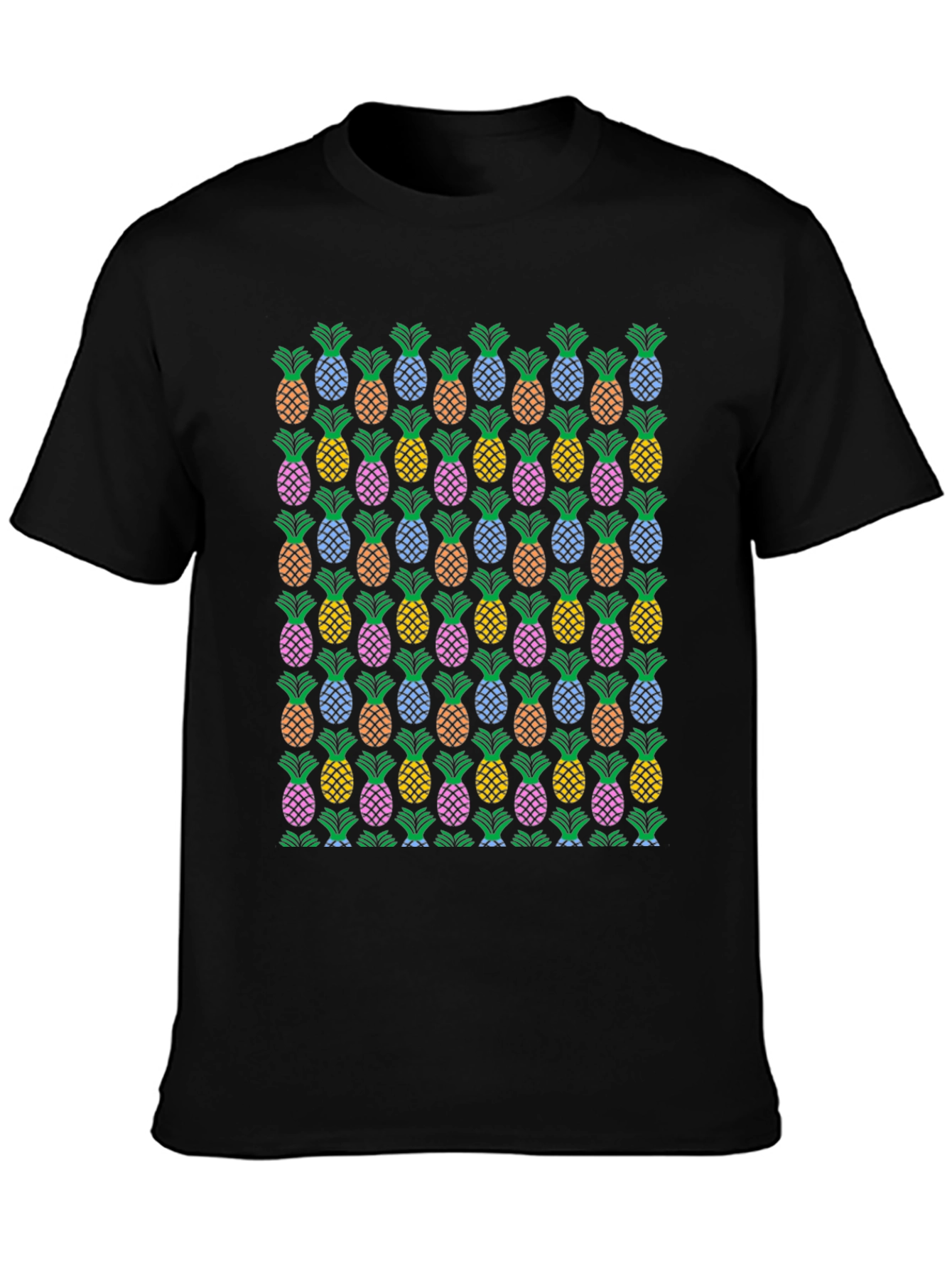Pineapple Print Crew Neck T-Shirt