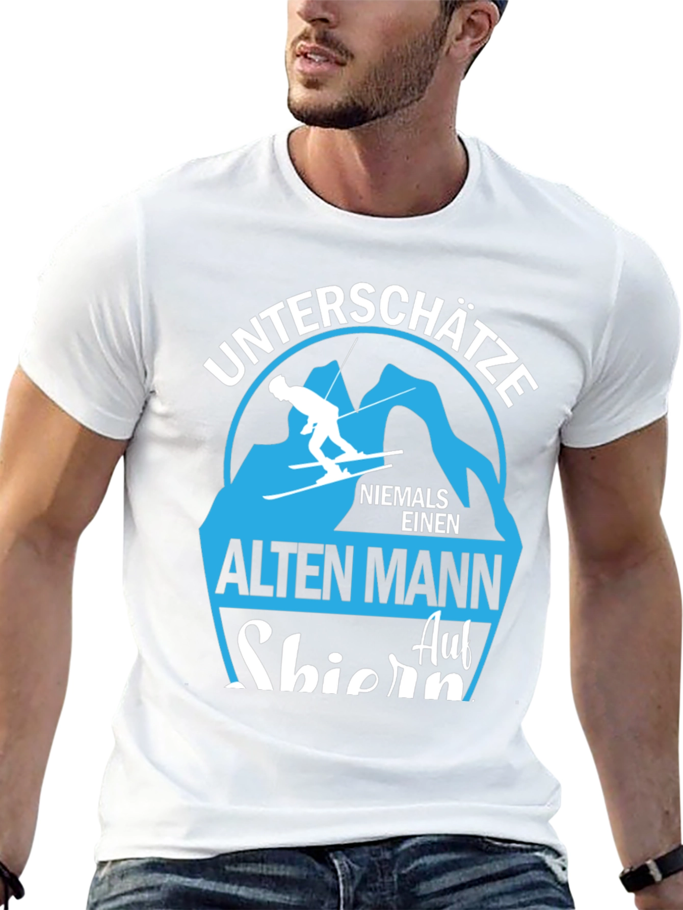 Skiing Old Man T-Shirt - Never Underestimate!
