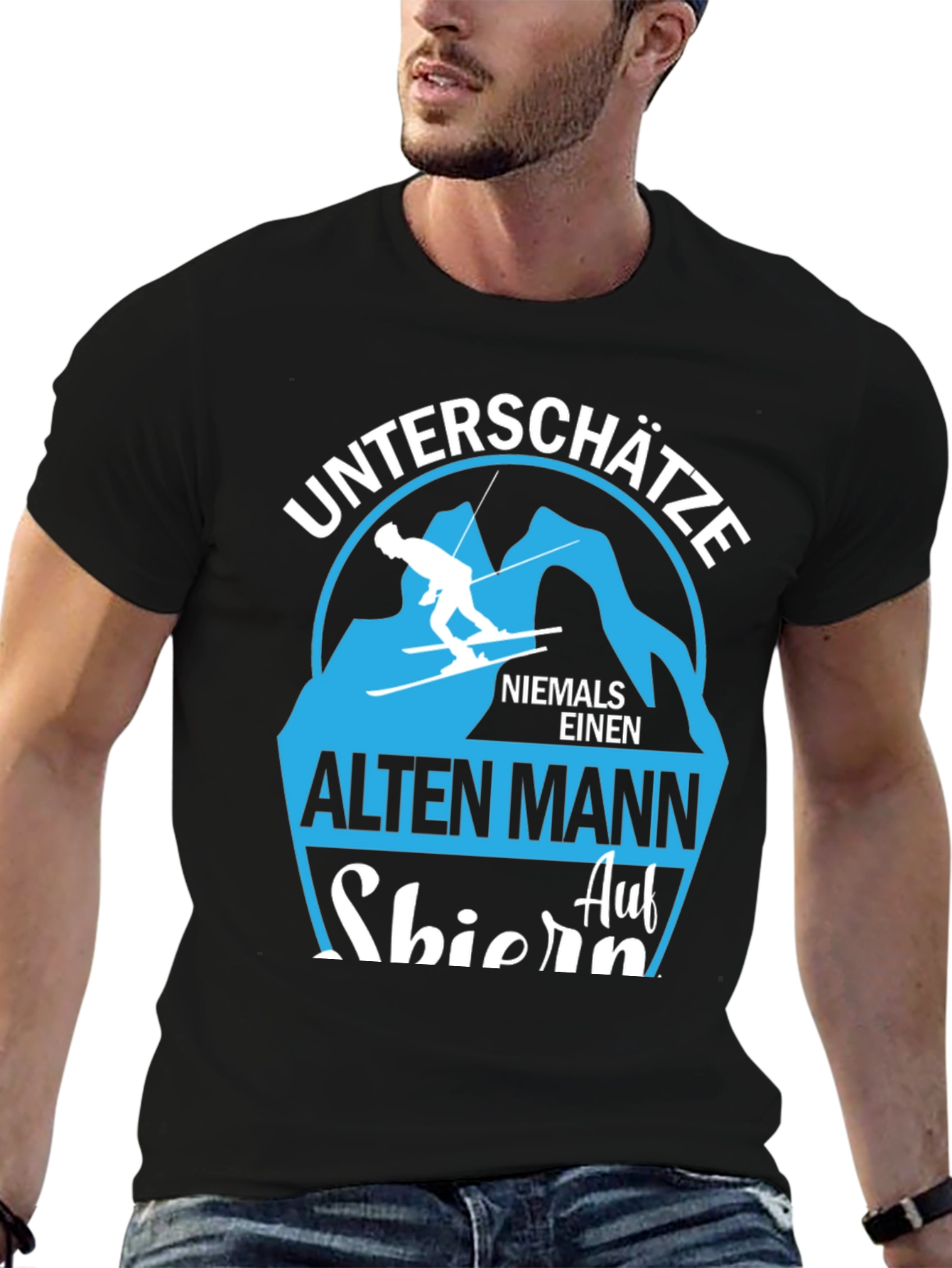 Skiing Old Man T-Shirt - Never Underestimate!