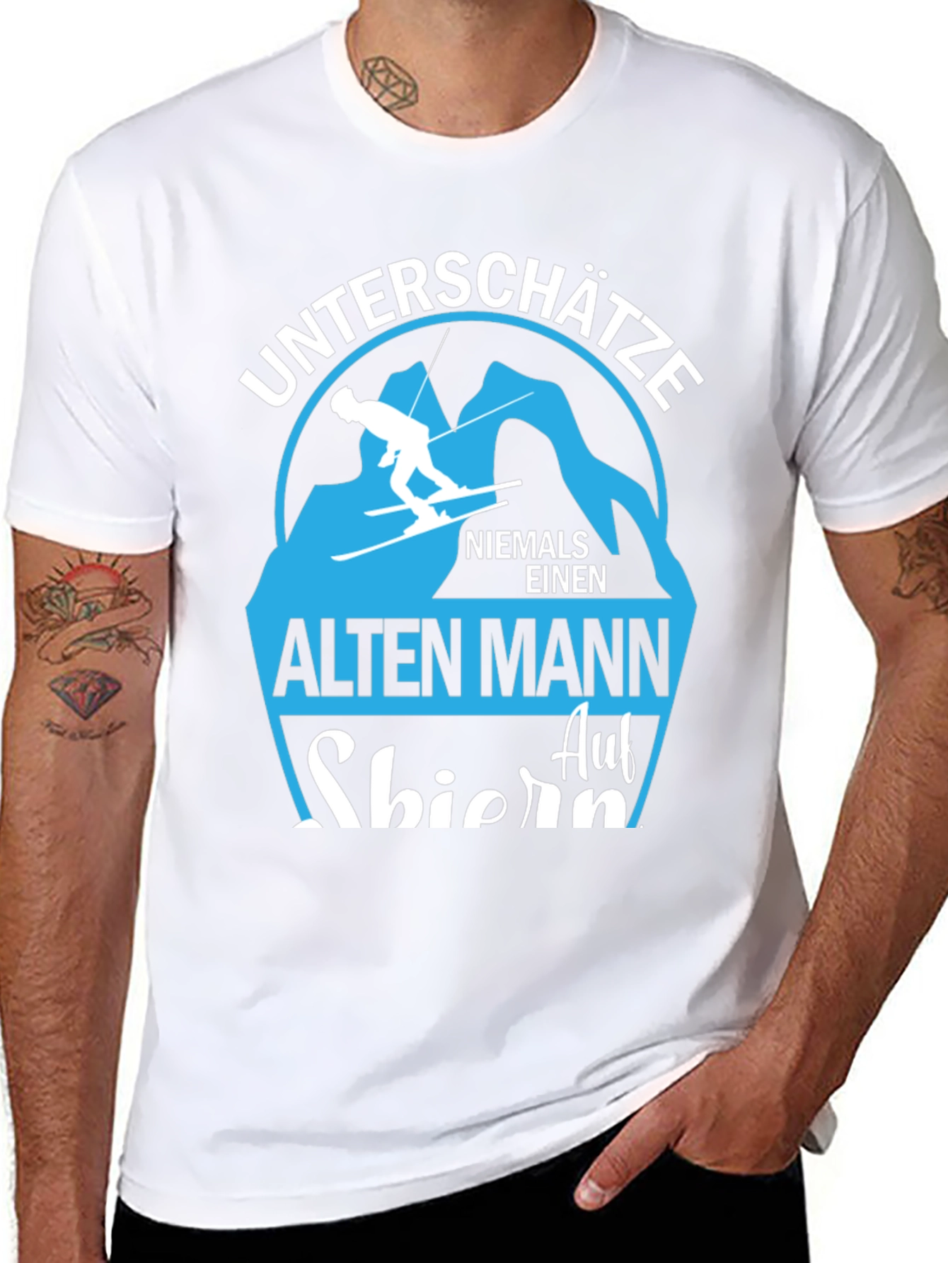 Skiing Old Man T-Shirt - Never Underestimate!