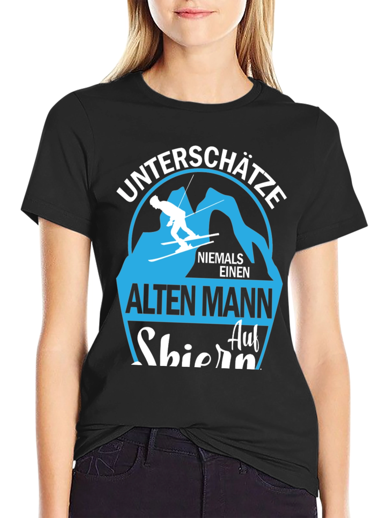 Skiing Old Man T-Shirt - Never Underestimate!