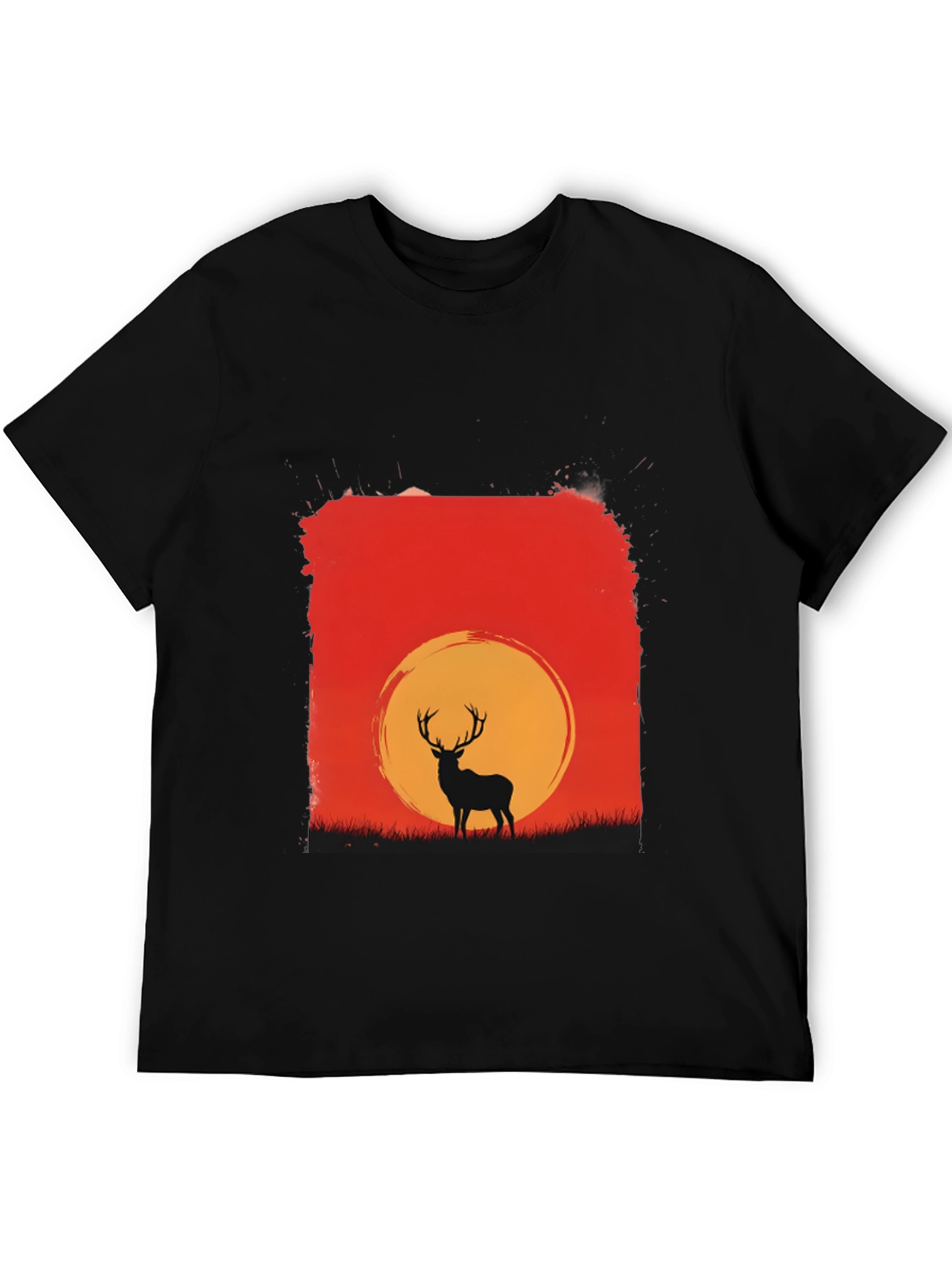 Sunset Deer Graphic Tee - Nature Inspired T-Shirt