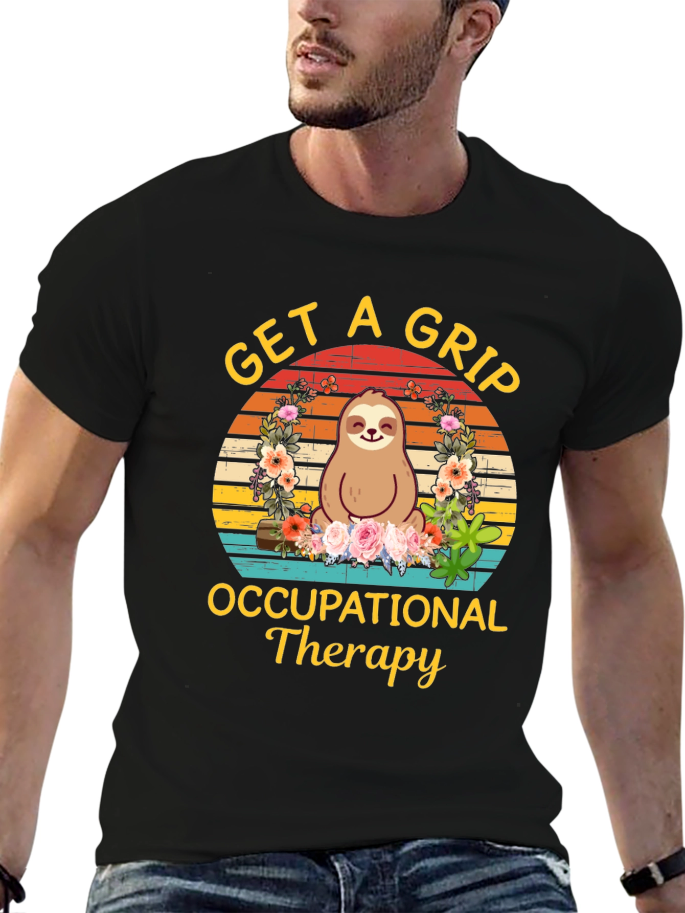 Get A Grip Occupational Therapy Sloth Graphic T-Shirt