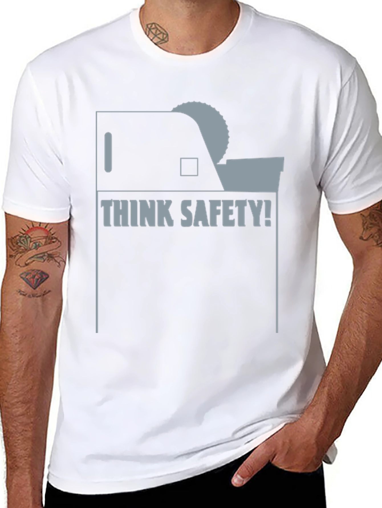Think Safety T-Shirt - Funny Woodworking Tee