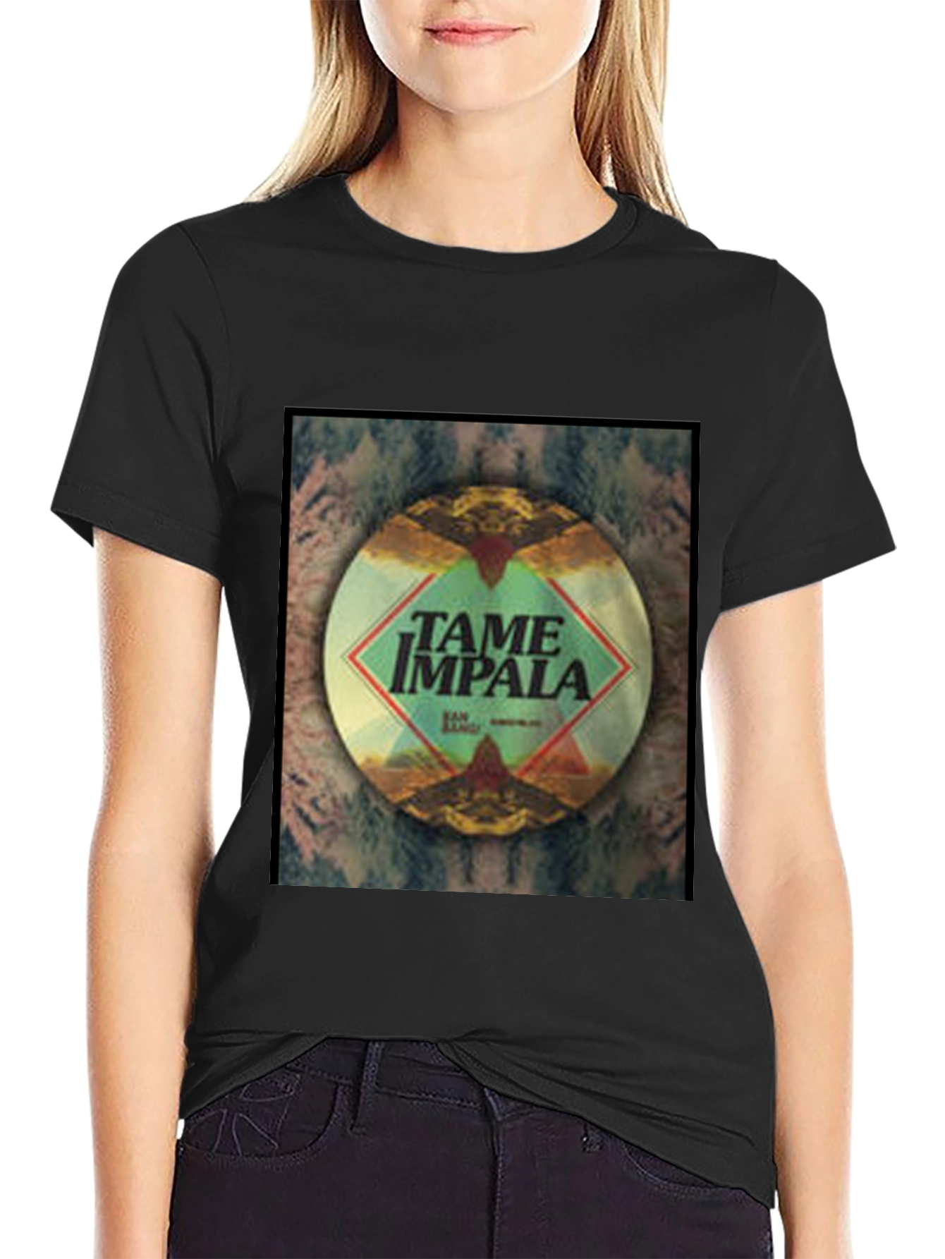 Tame Impala Black Cotton Graphic Tee