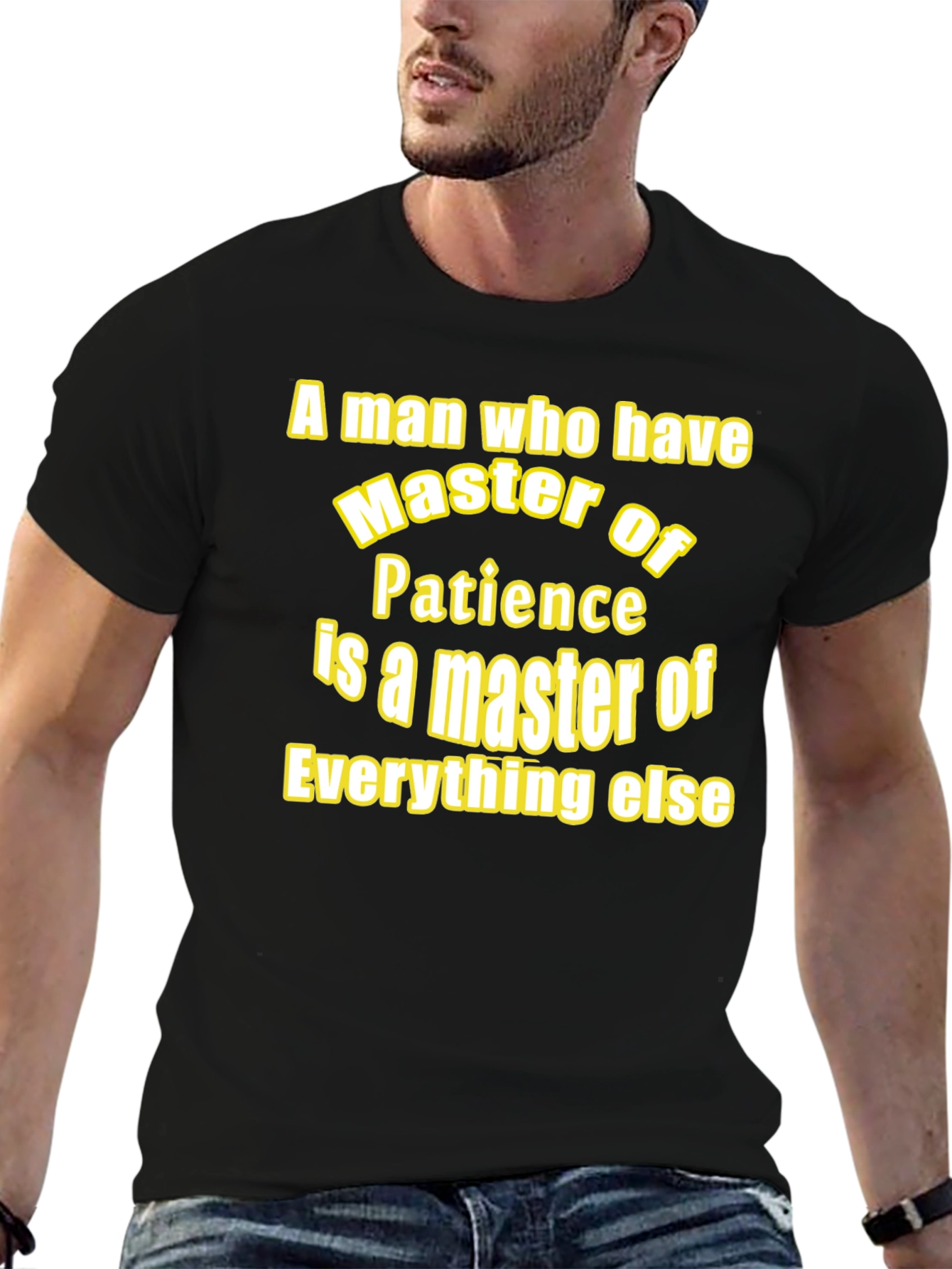 Master of Patience Black Graphic T-Shirt