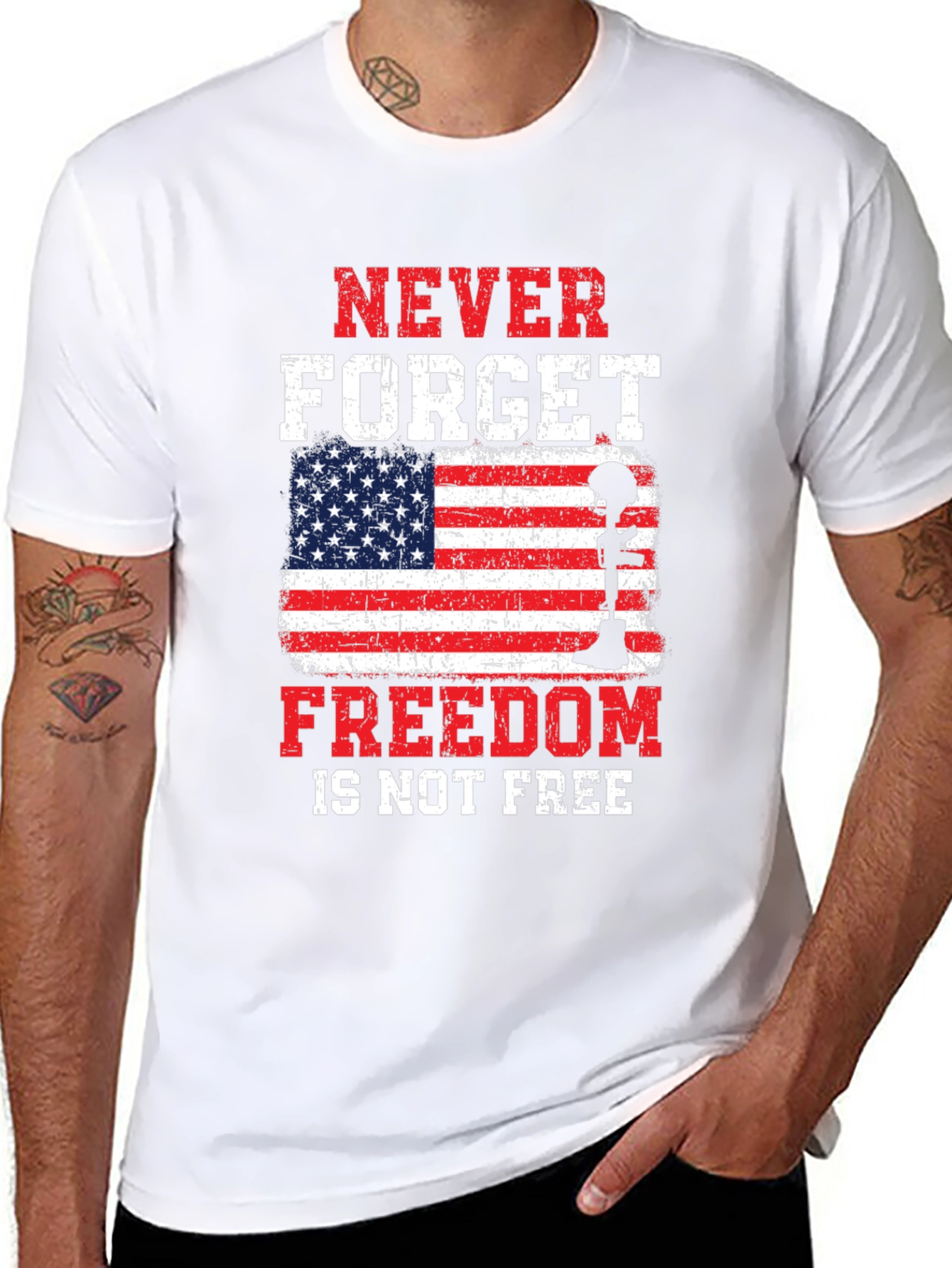 Patriotic Never Forget Graphic Tee