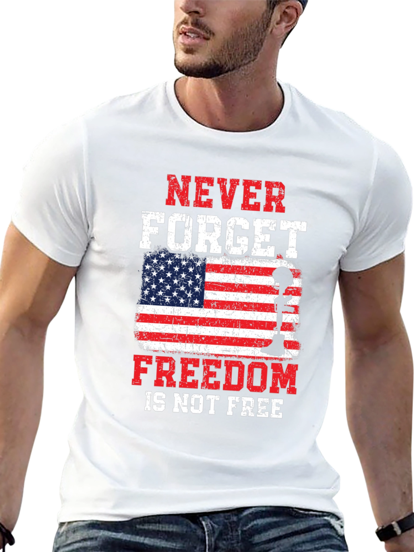 Patriotic Never Forget Graphic Tee