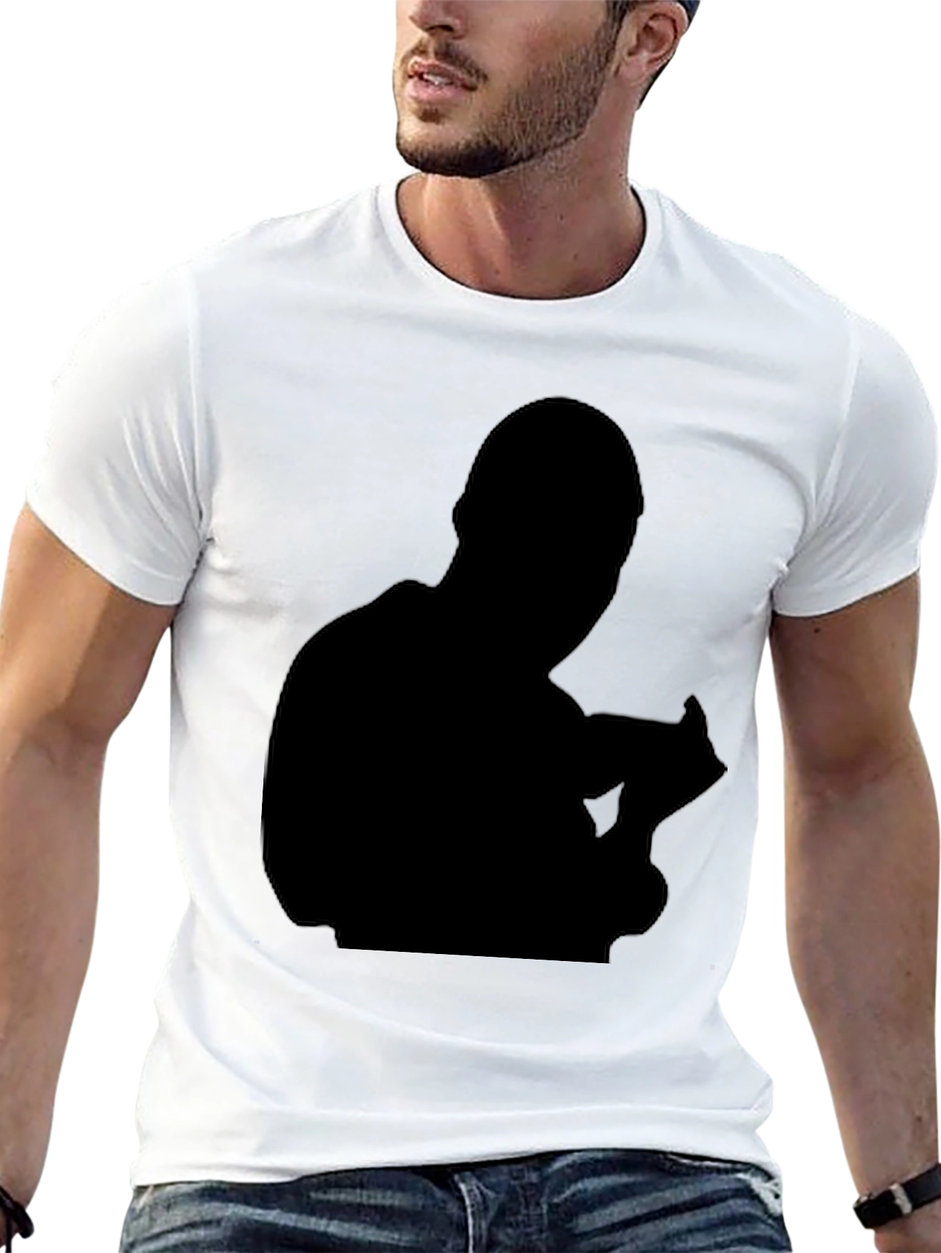 Mens Black Silhouette Graphic Tee