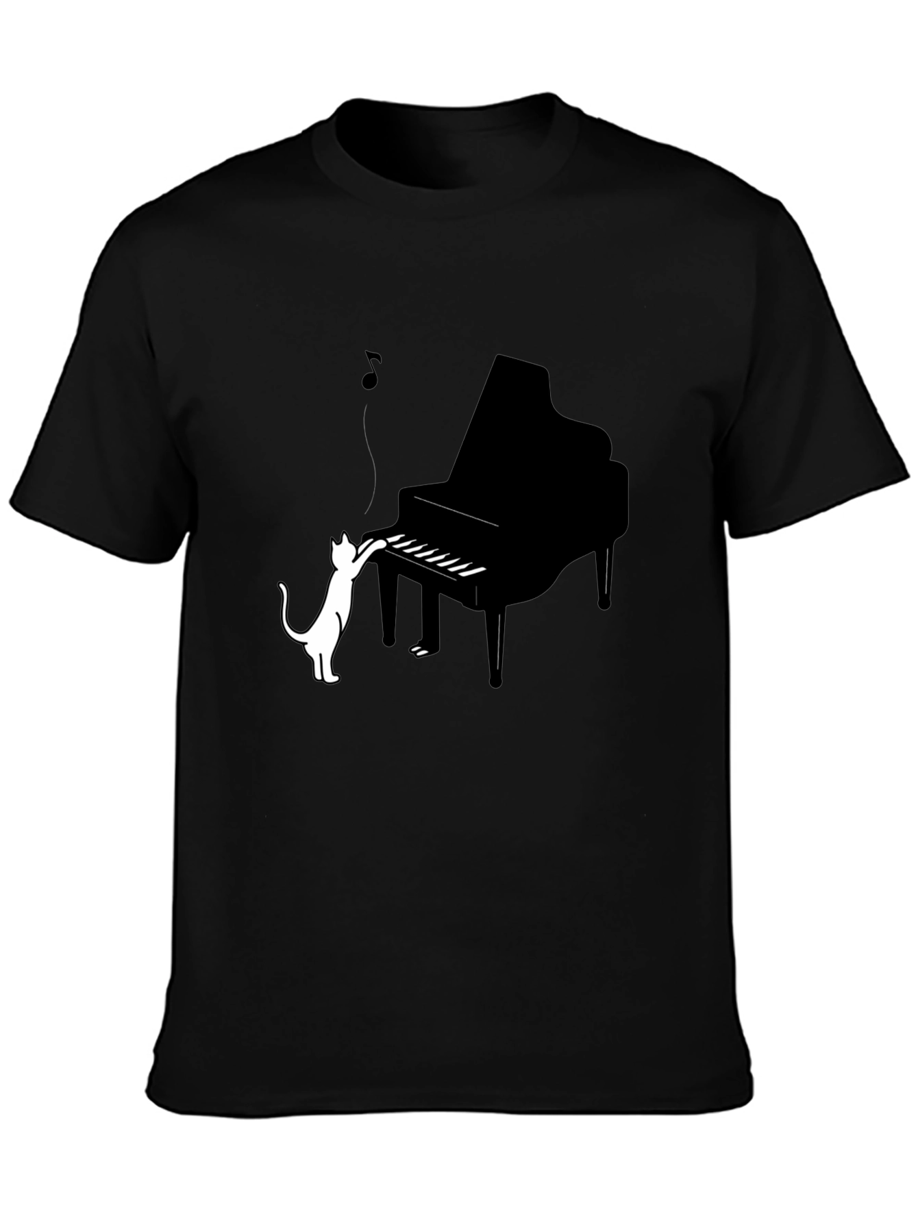 Cat Playing Piano Graphic Tee