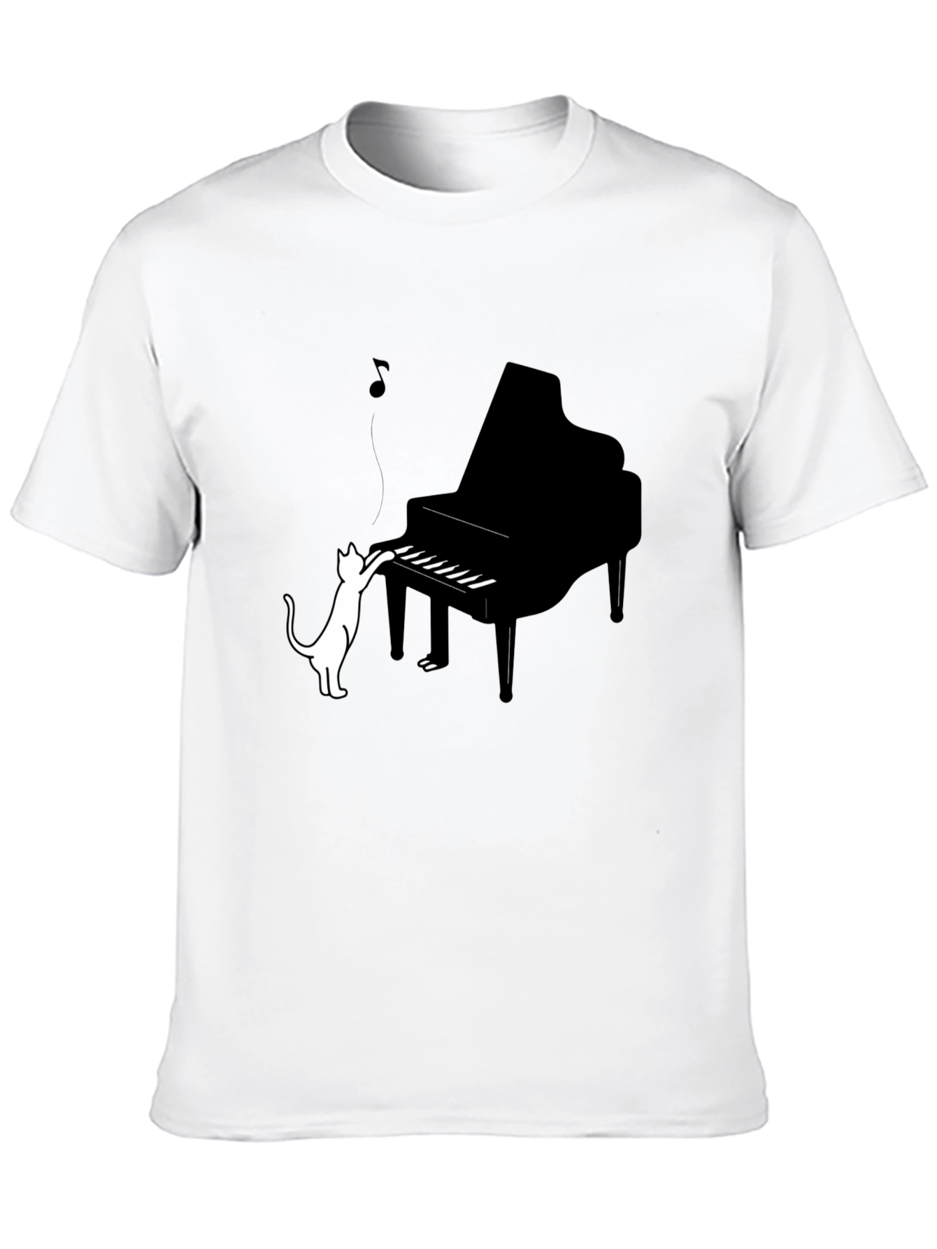 Cat Playing Piano Graphic Tee