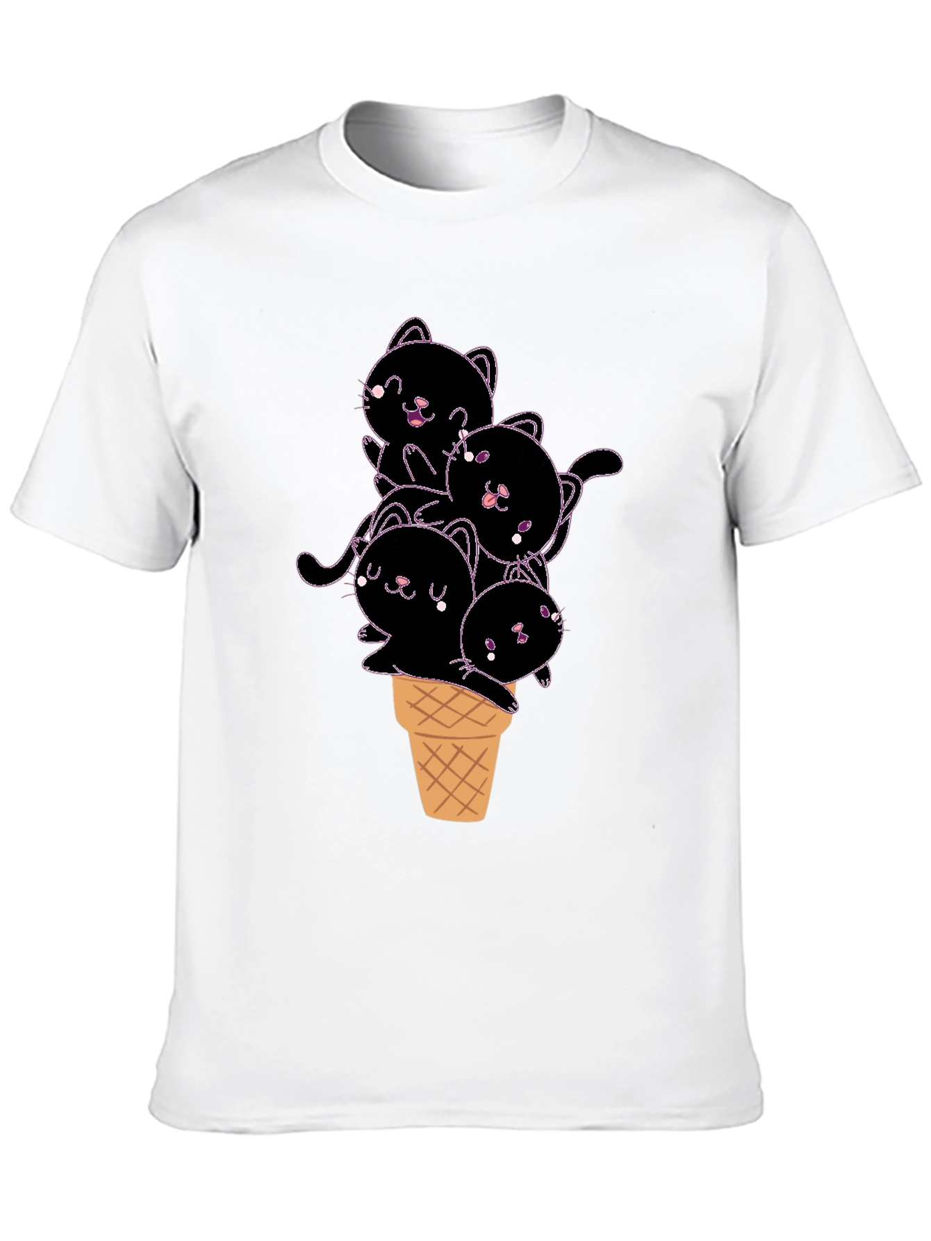 Kitten Ice Cream Cone Graphic Tee