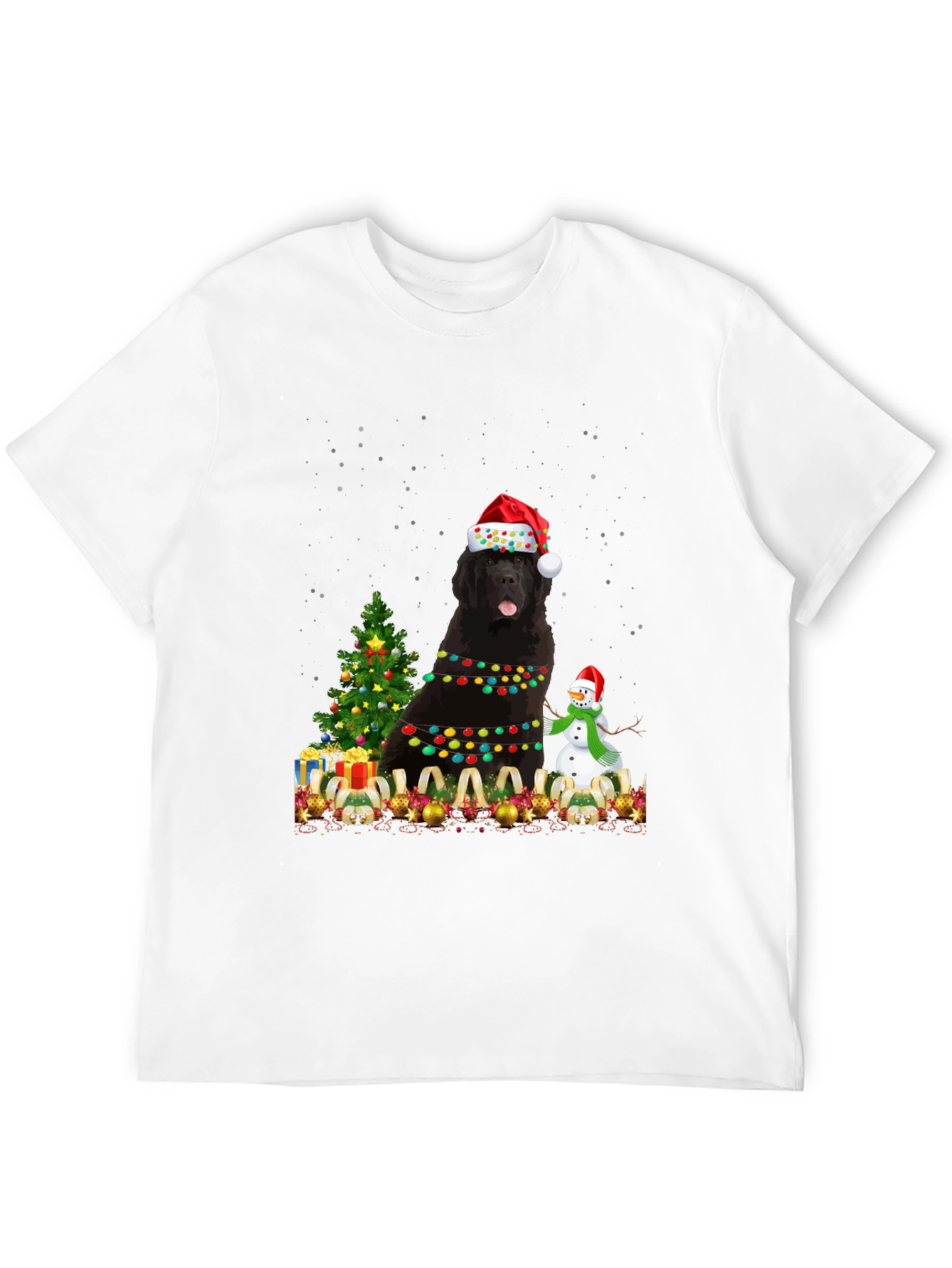 Festive Newfoundland Dog Christmas T-Shirt