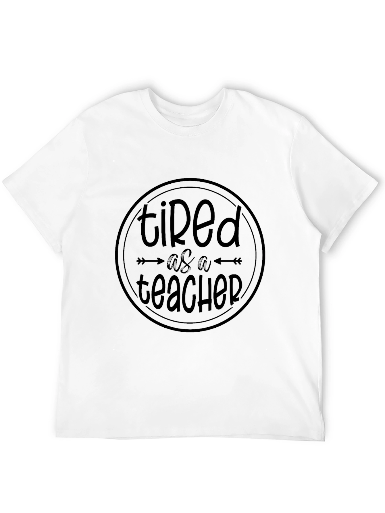 Tired as a Teacher Black Graphic Tee