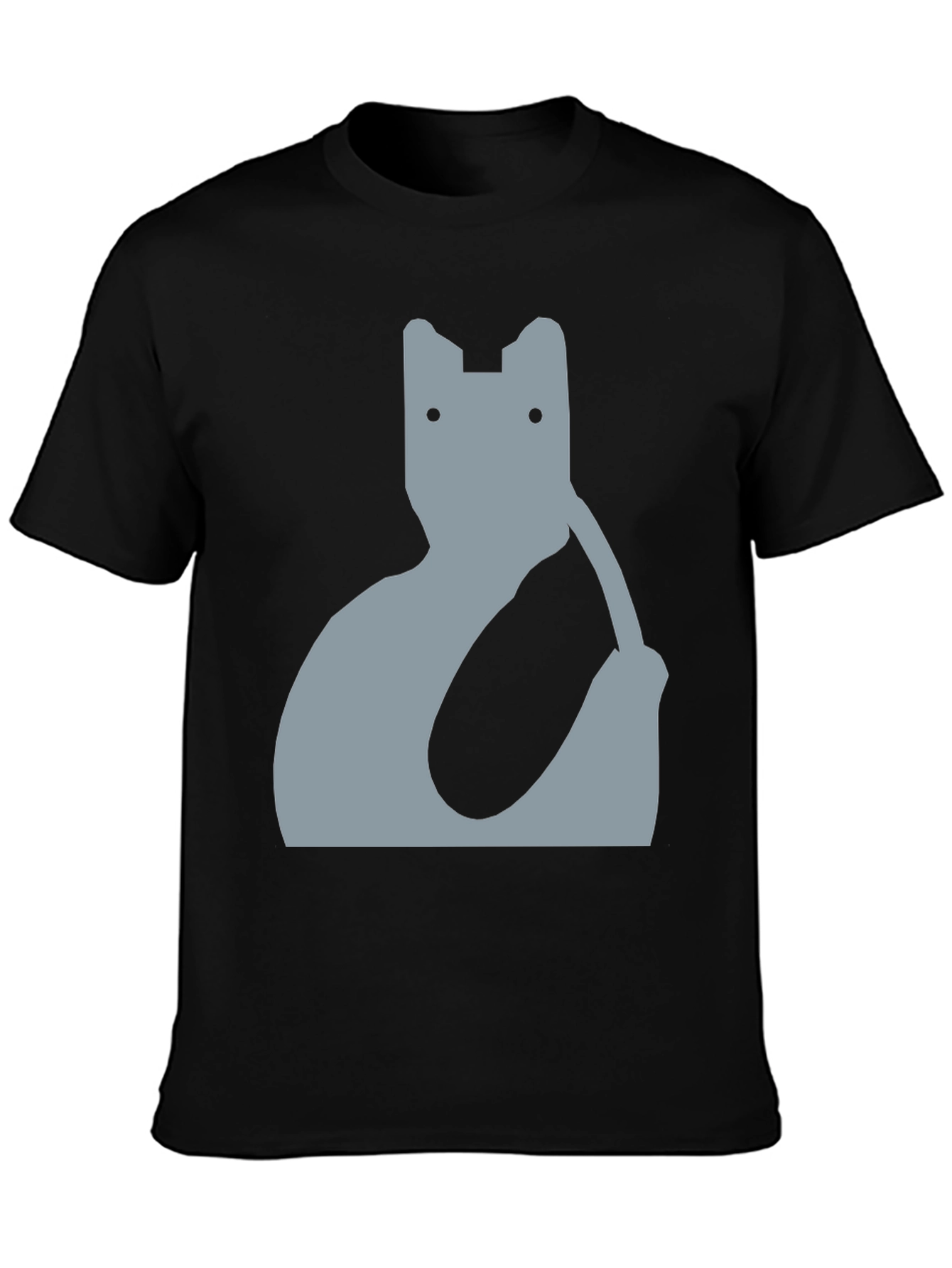 Abstract Cat Graphic Tee - Modern Black T-Shirt