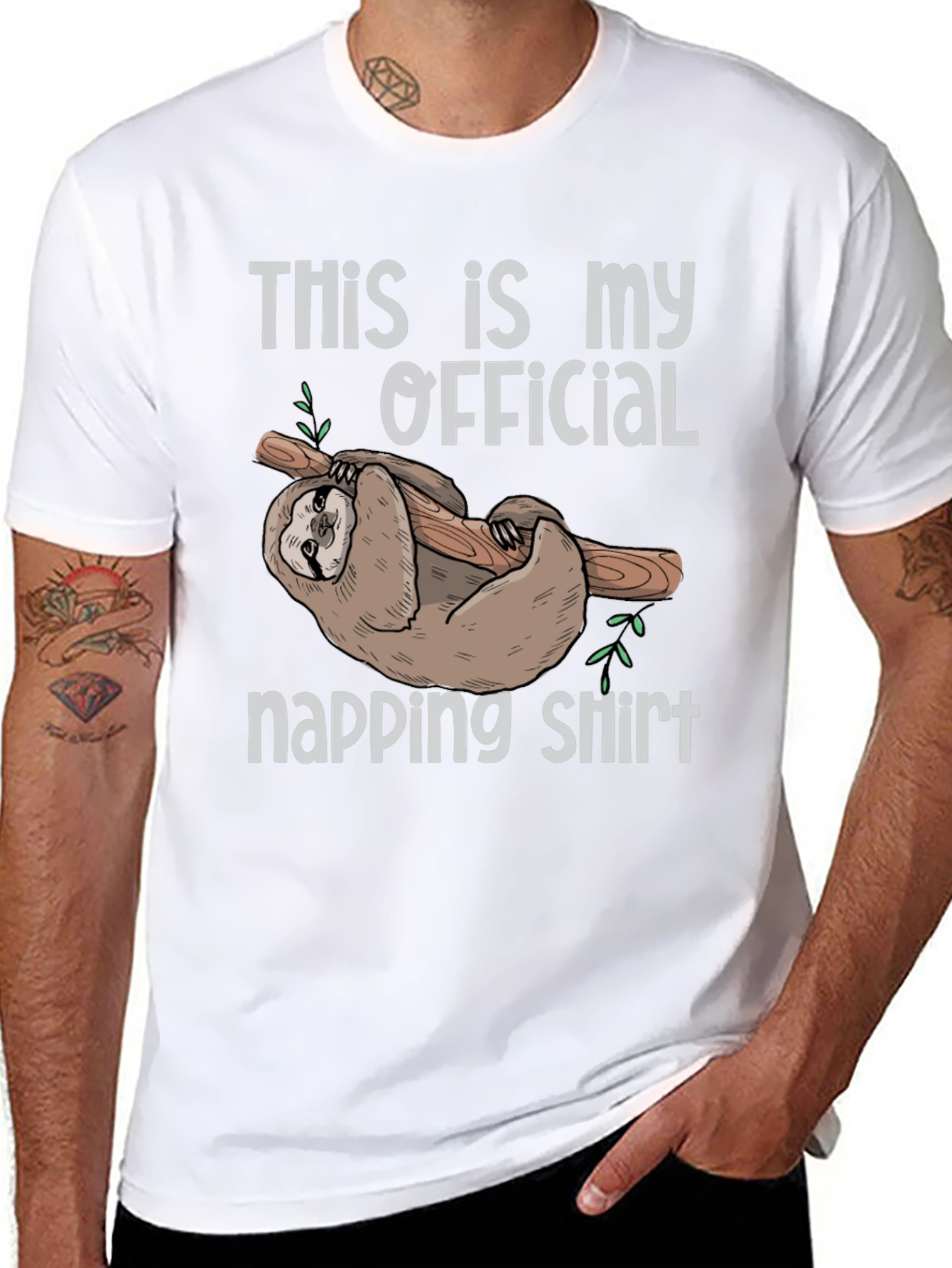 Official Napping Sloth T-Shirt Funny Lazy Graphic Tee