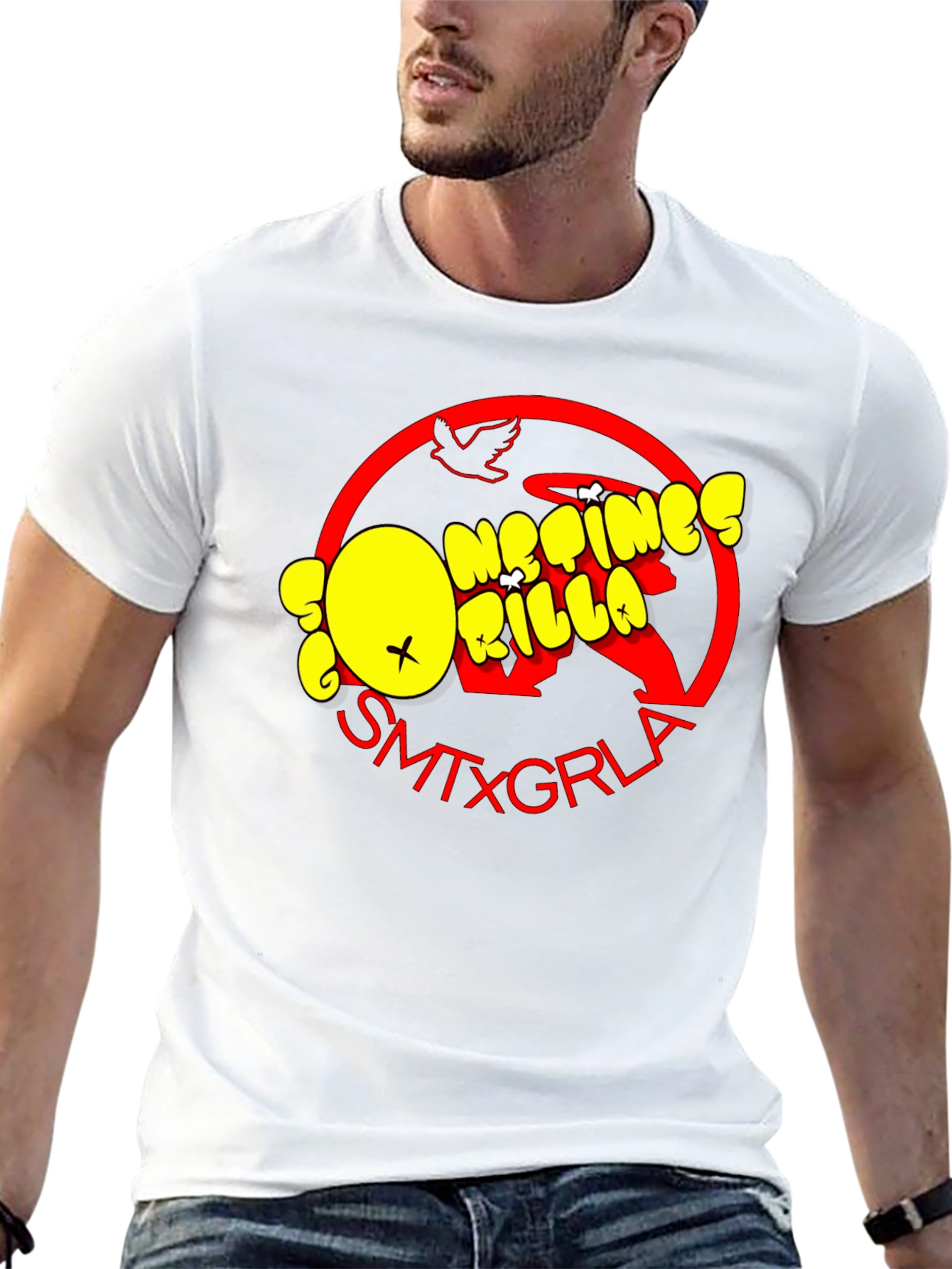 SMTXGRLA Gorillaz Graphic Print Black T-Shirt