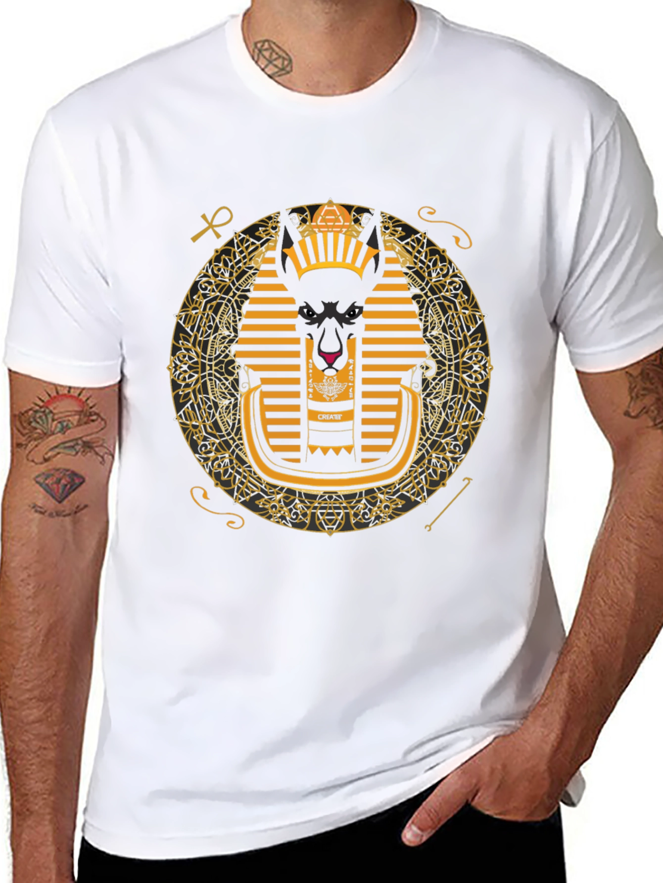 Anubis Graphic Tee - Egyptian Pharaoh Inspired Print