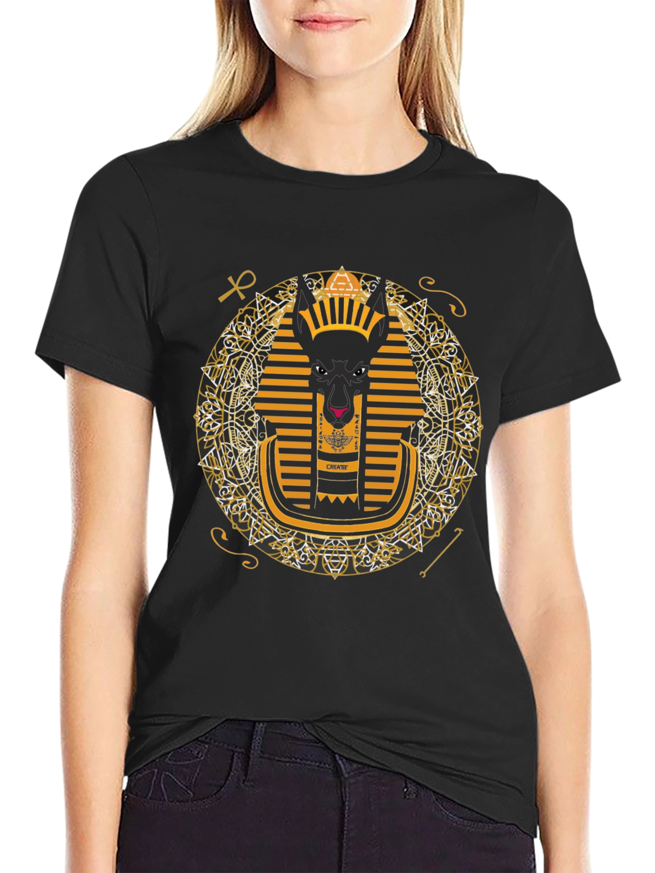 Anubis Graphic Tee - Egyptian Pharaoh Inspired Print
