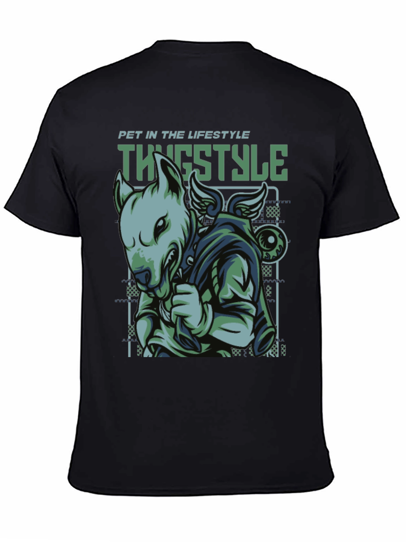 Thug Style Dog Graphic T-Shirt