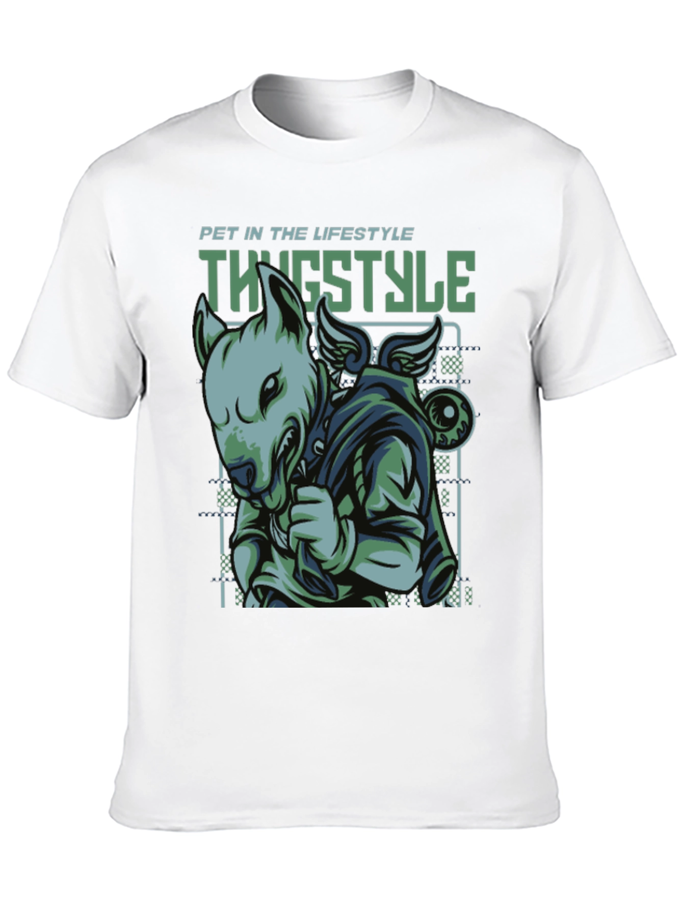 Thug Style Dog Graphic T-Shirt