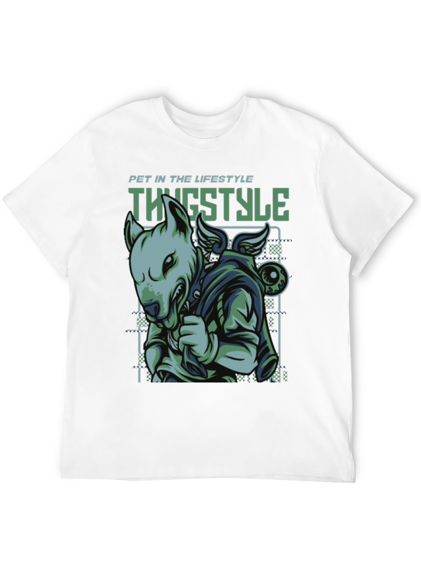 Thug Style Dog Graphic T-Shirt
