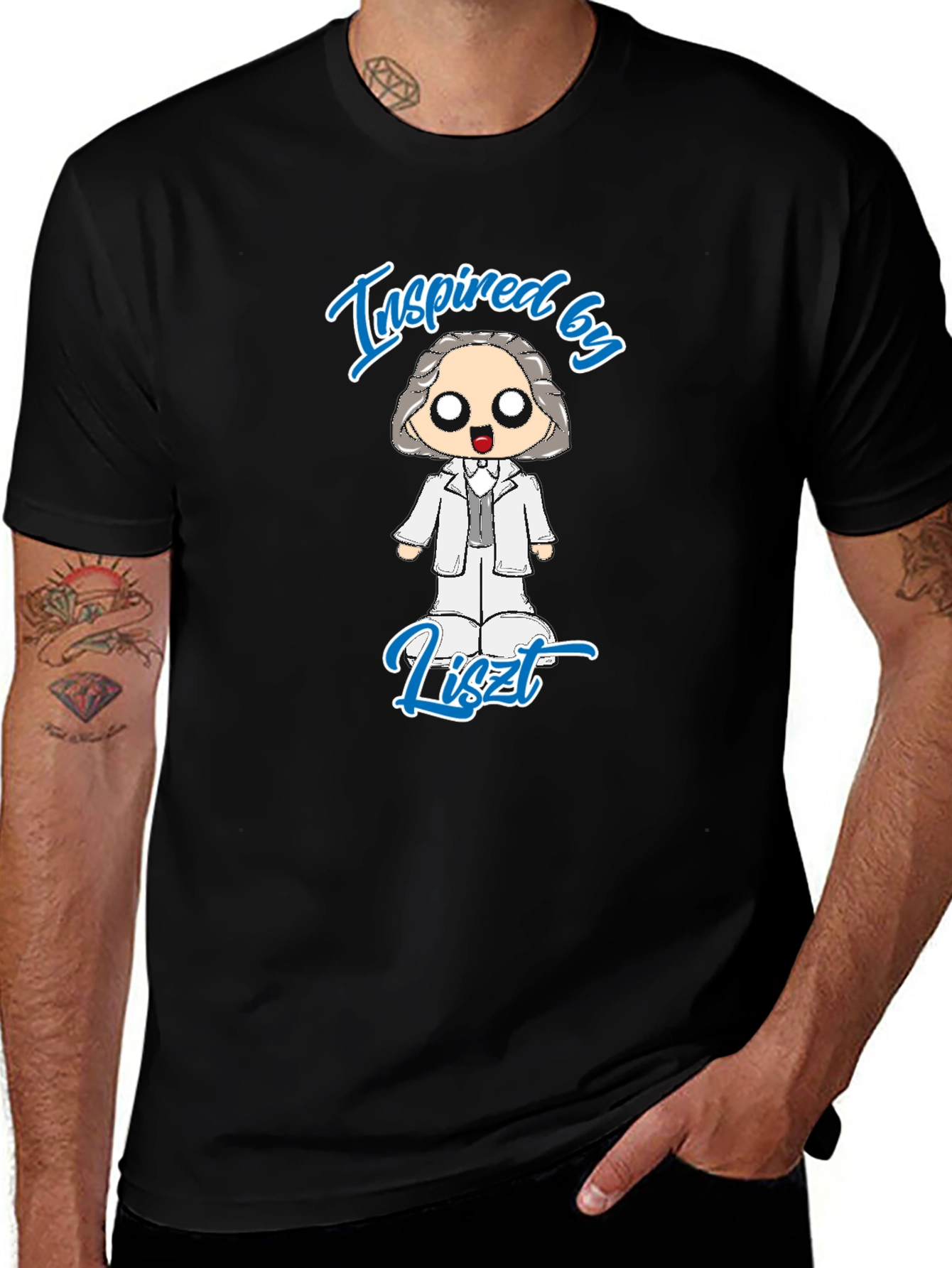 Inspired by Liszt Black T-Shirt