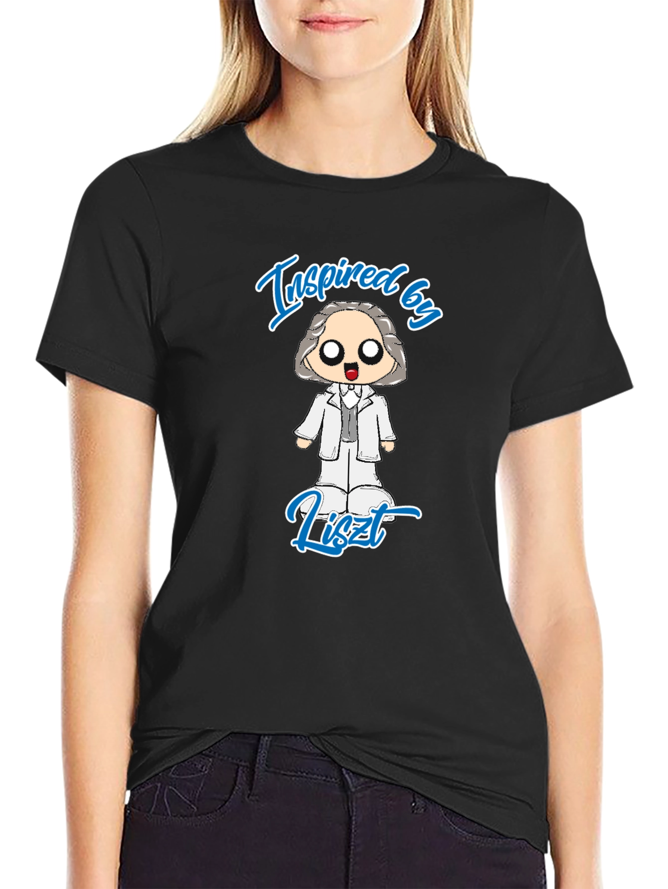 Inspired by Liszt Black T-Shirt