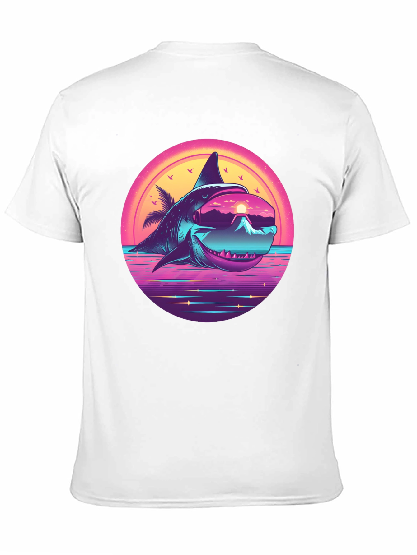 Retro Shark Graphic Tee - Black