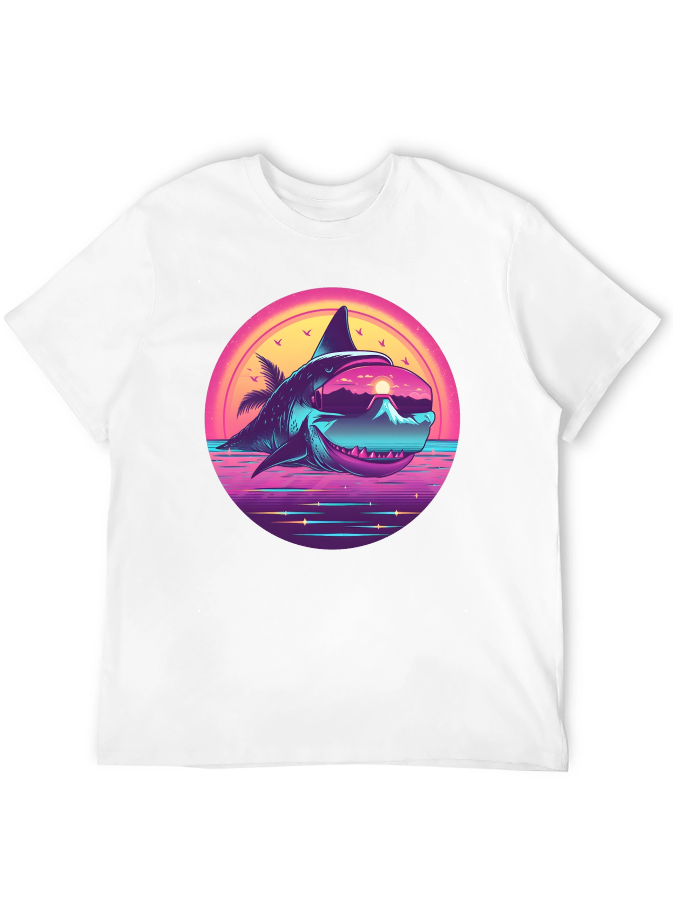Retro Shark Graphic Tee - Black
