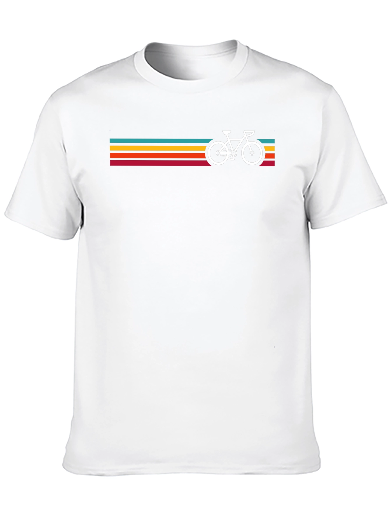 Retro Bicycle Stripes Graphic Tee - Black