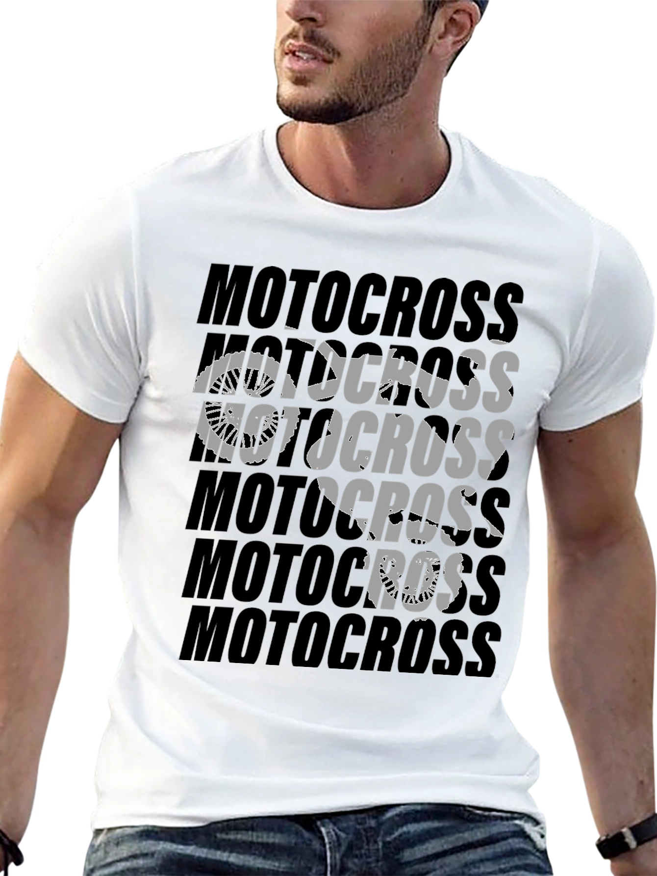 Motocross Graphic Print T-Shirt | Black Cotton Tee