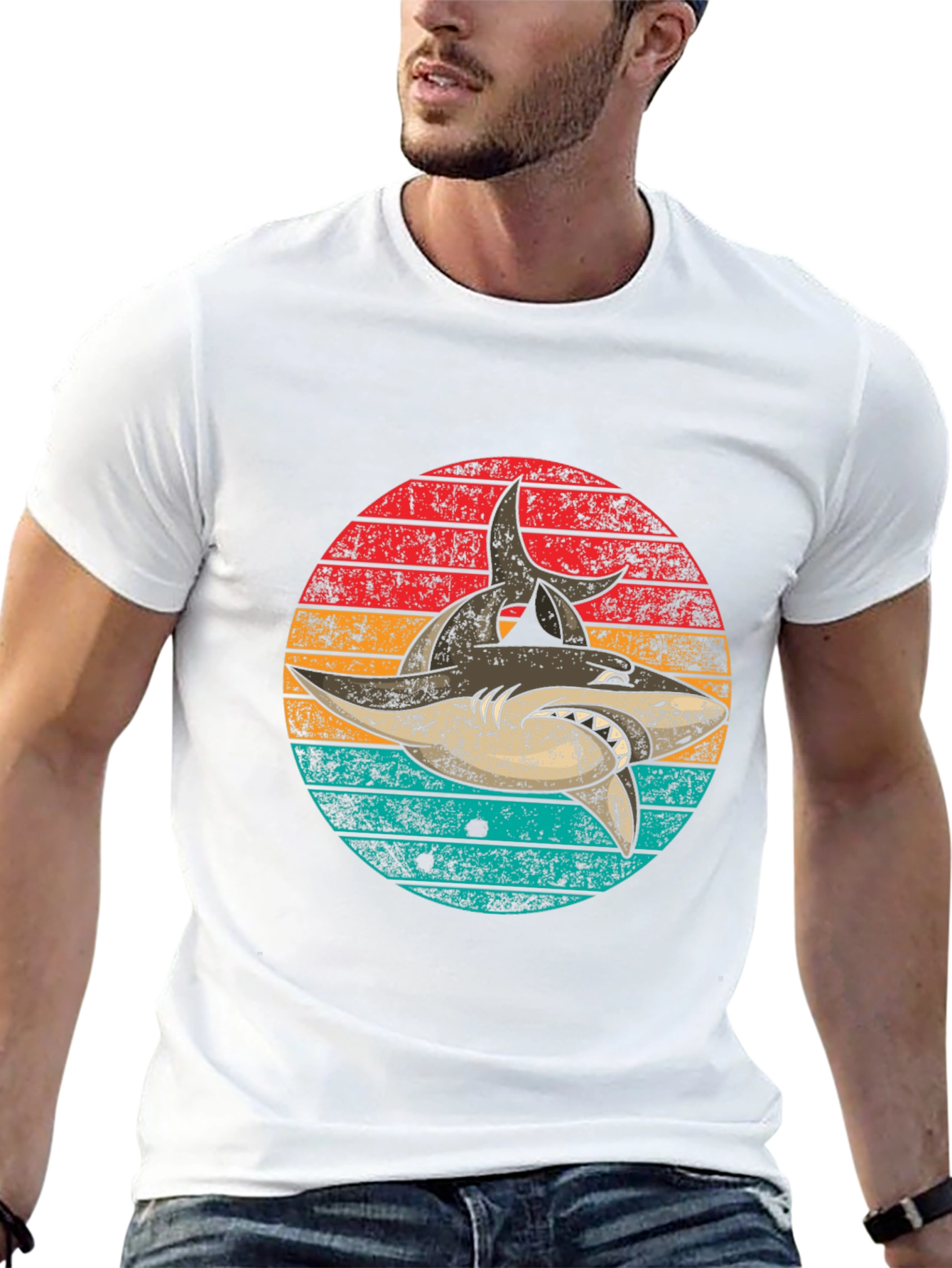 Retro Shark Graphic T-Shirt