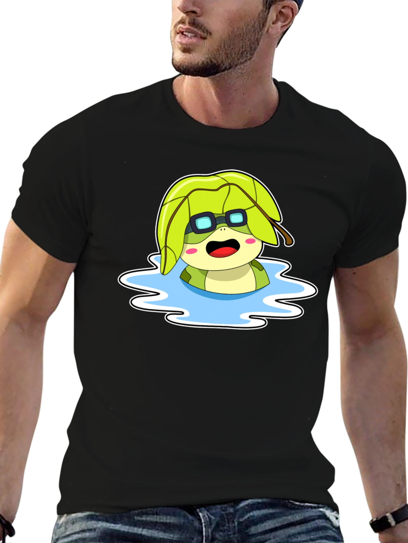 Cartoon Turtle in Water T-Shirt